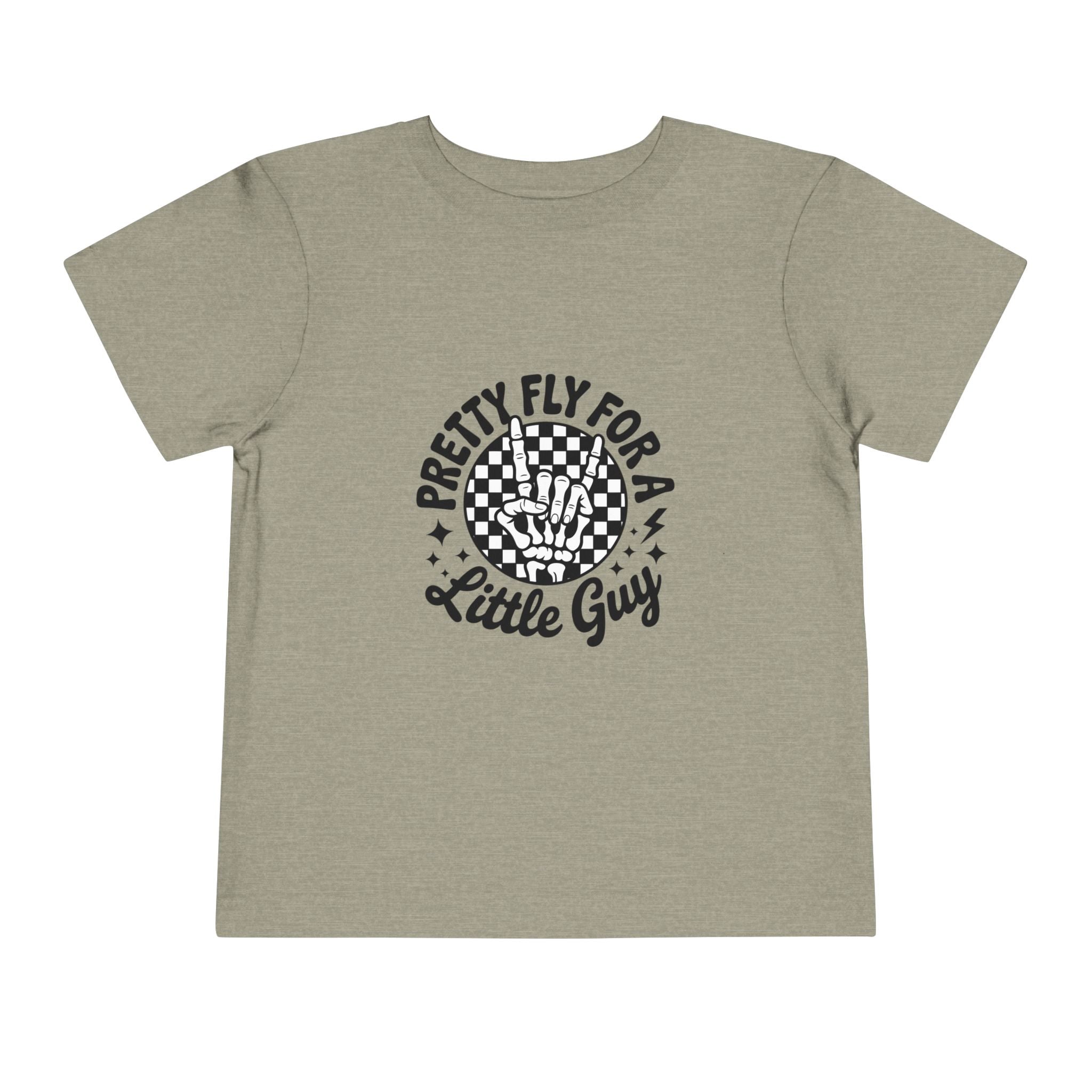 Toddler Tee — "Pretty Fly for a Little Guy" Checkered Vintage Graphic