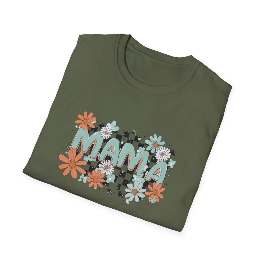 Mama Floral Checkered T-Shirt