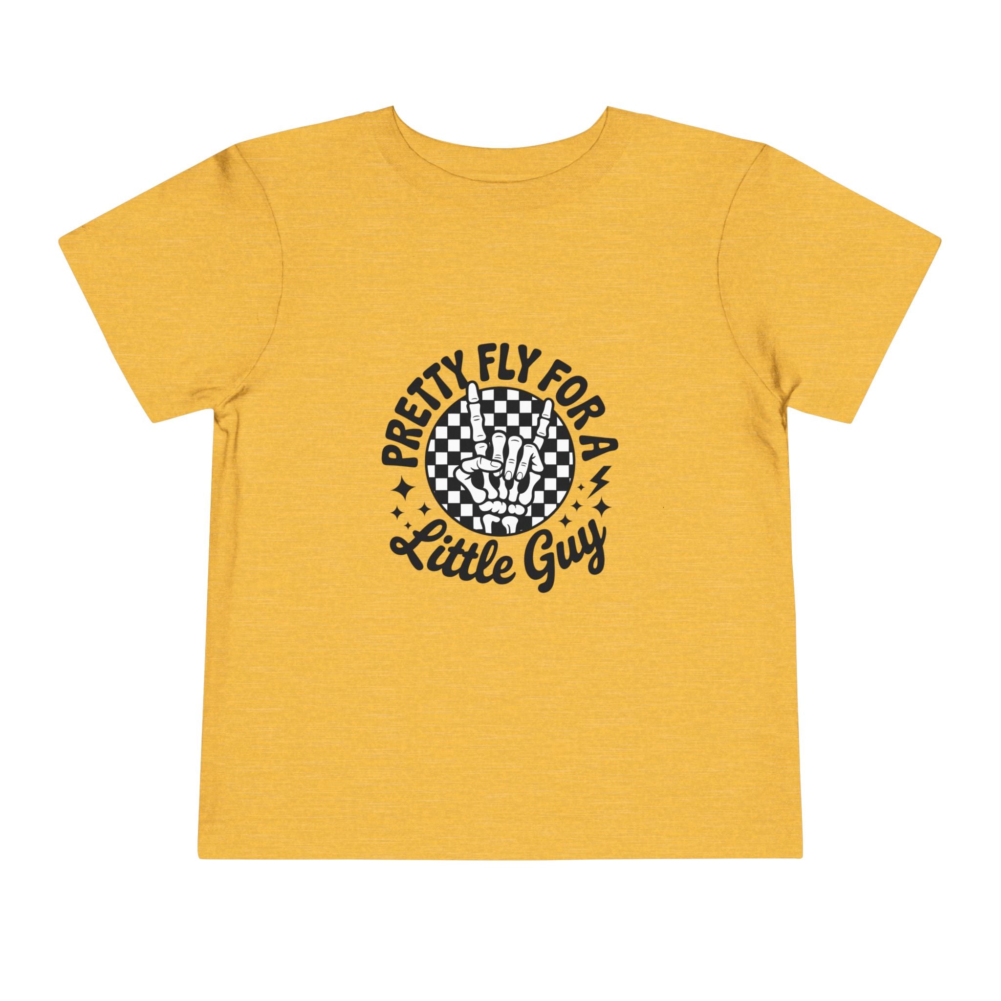 Toddler Tee — "Pretty Fly for a Little Guy" Checkered Vintage Graphic