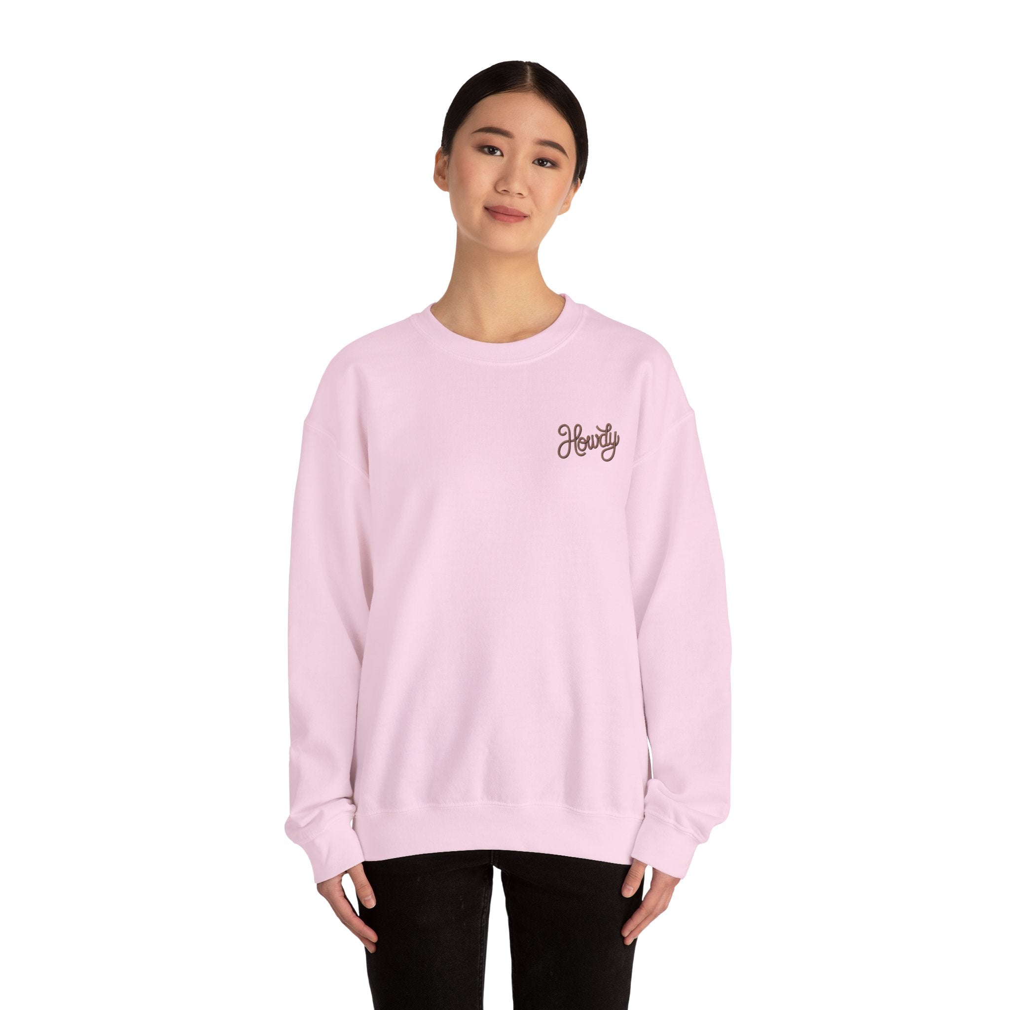 "Howdy" Cow Skull Floral Crewneck Sweatshirt