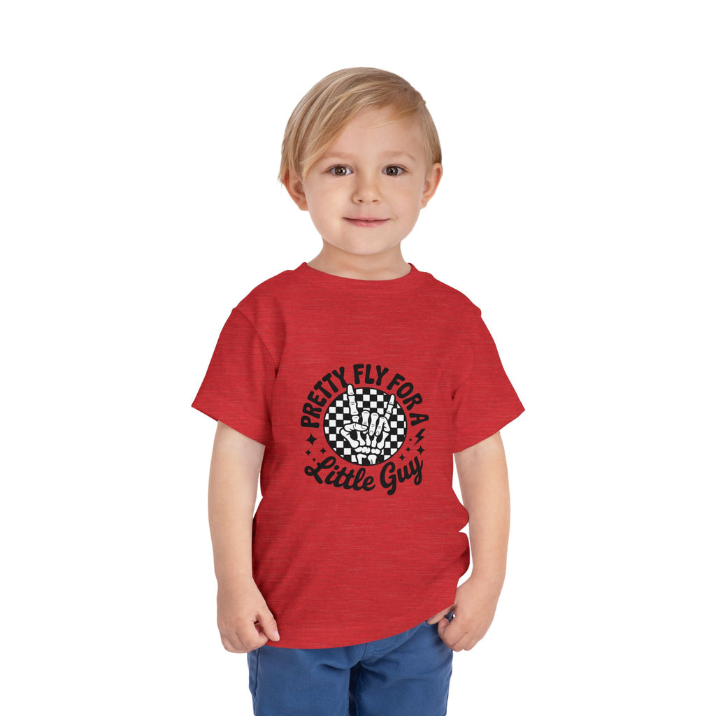 Toddler Tee — "Pretty Fly for a Little Guy" Checkered Vintage Graphic