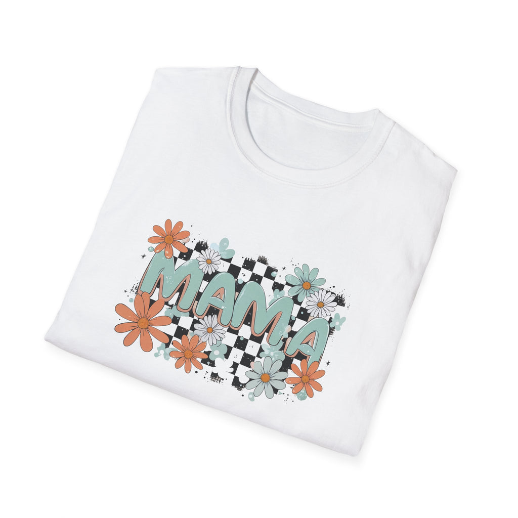 Mama Floral Checkered T-Shirt