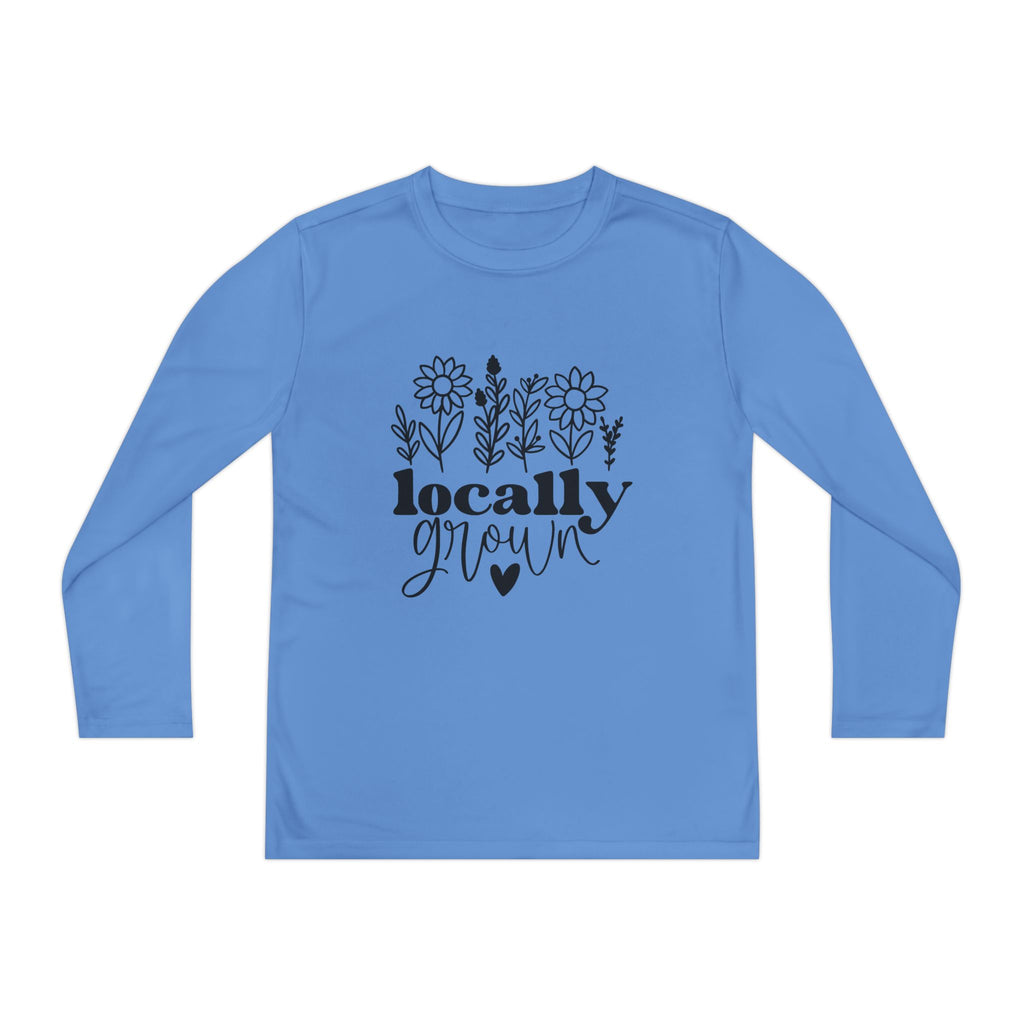 Youth Long Sleeve Tee — "Locally Grown" Floral Design
