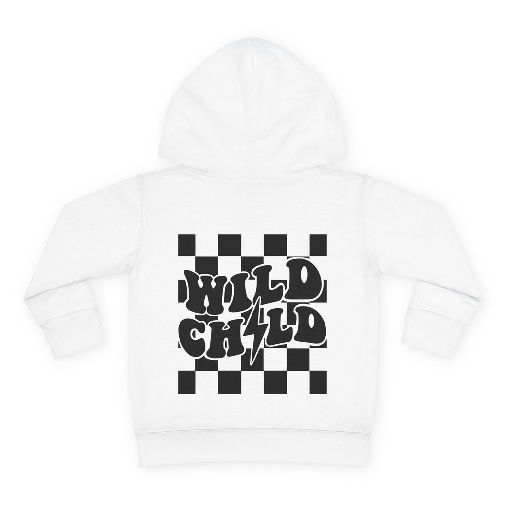 Toddler Hoodie — 'Wild Child' Checkerboard Graphic Pullover