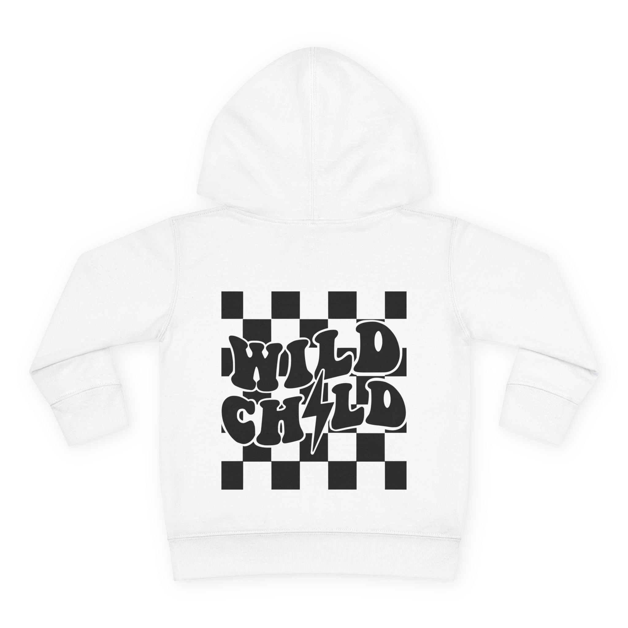 Toddler Hoodie — 'Wild Child' Checkerboard Graphic Pullover