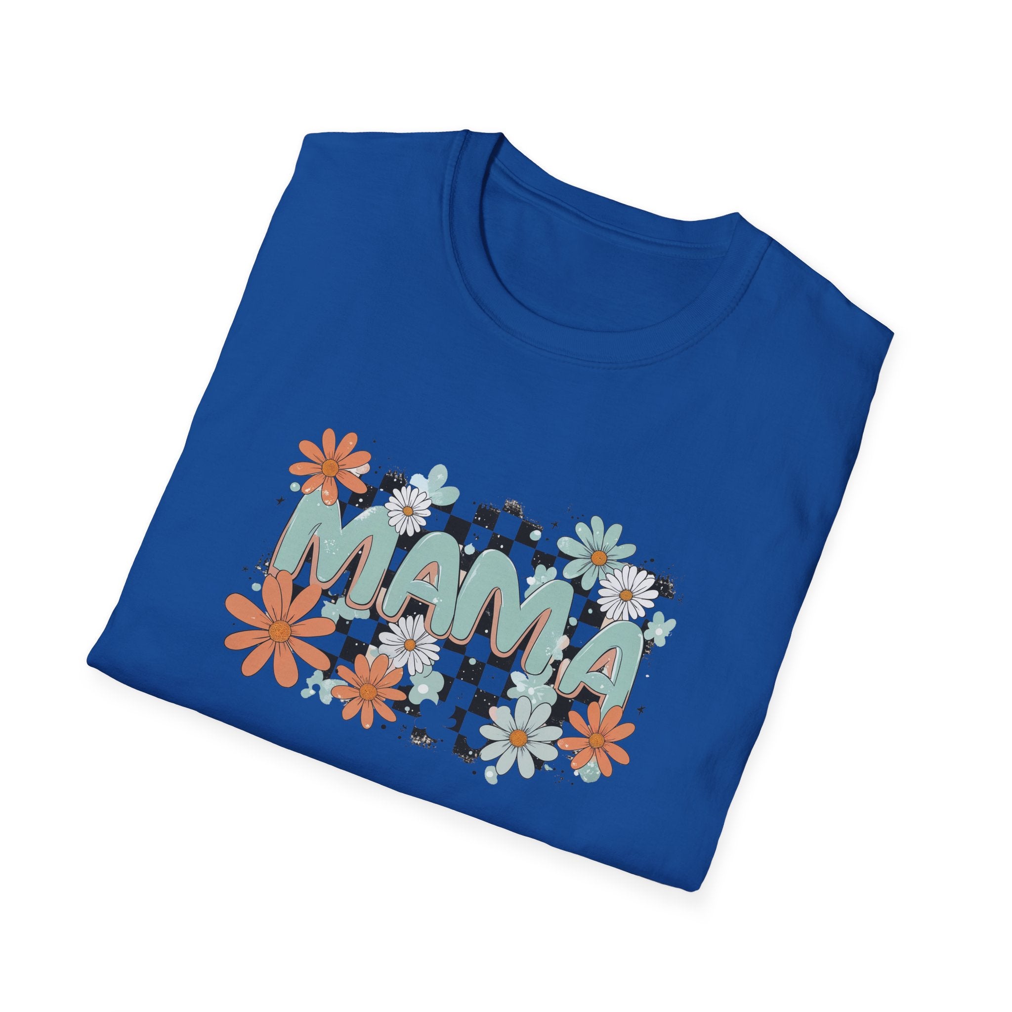 Mama Floral Checkered T-Shirt