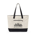 Canvas Tote Bag — 'Bloom Where You Are Planted' Floral Zippered Tote