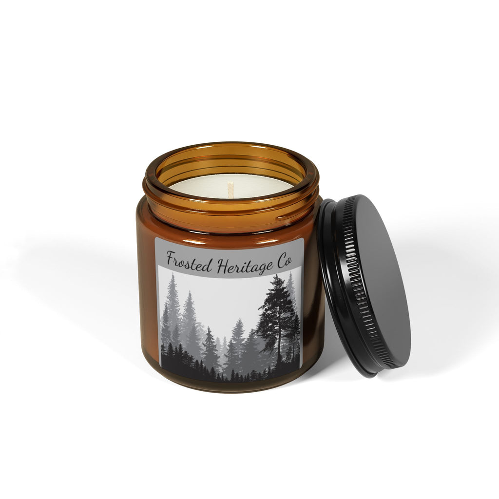 Soy Candle — Forest Pines Scented Amber Jar (Frosted Heritage Co.)
