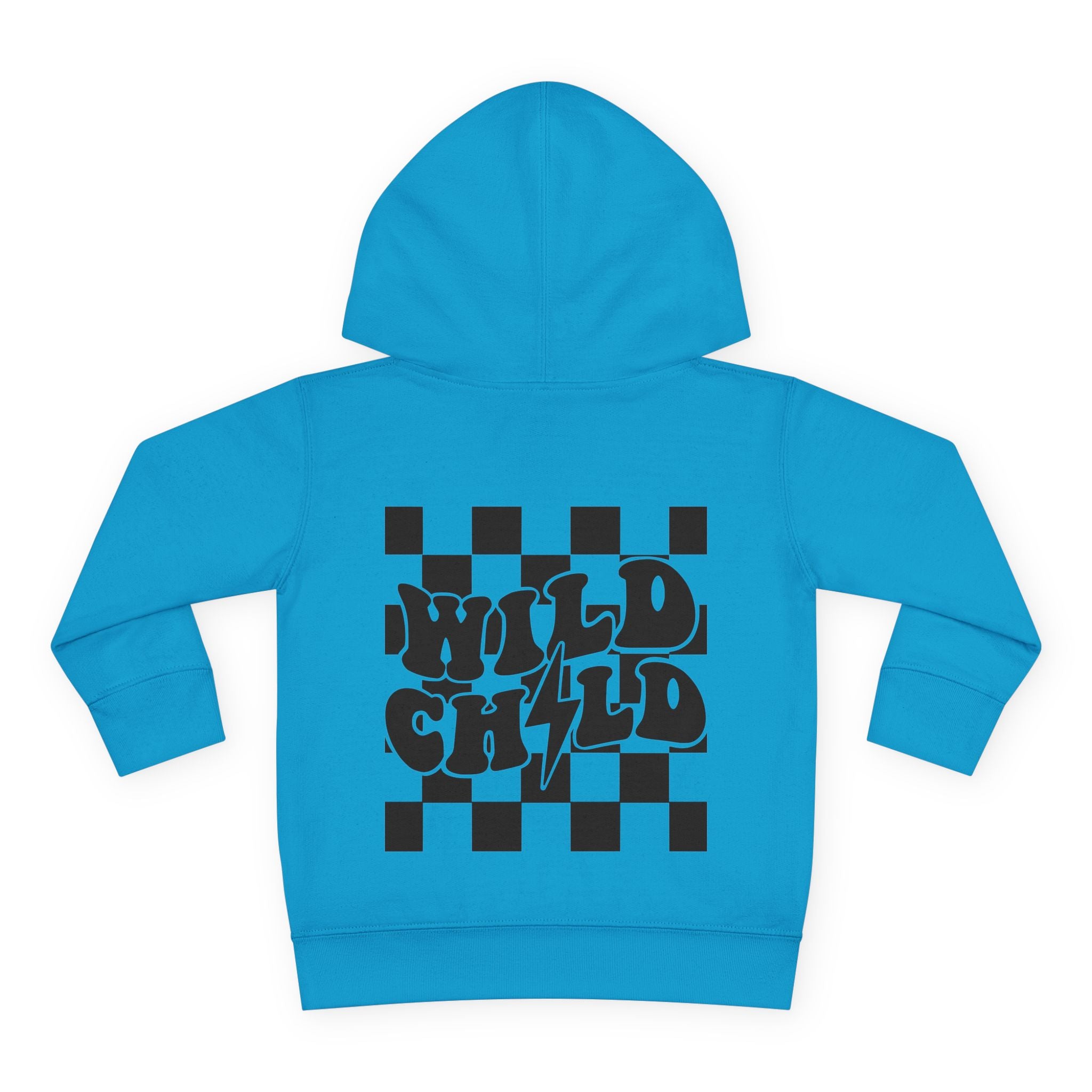 Toddler Hoodie — 'Wild Child' Checkerboard Graphic Pullover