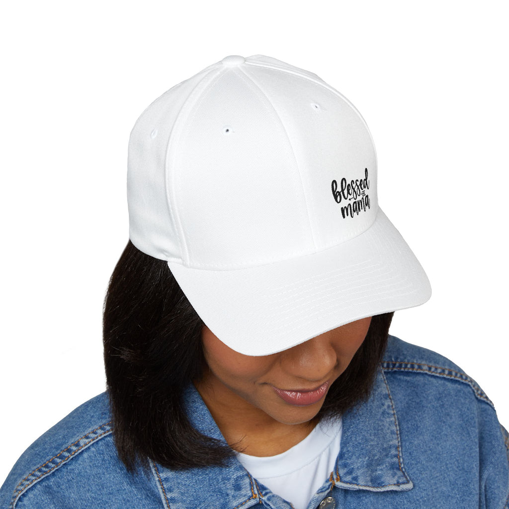 Blessed Mama Embroidered Cap-White