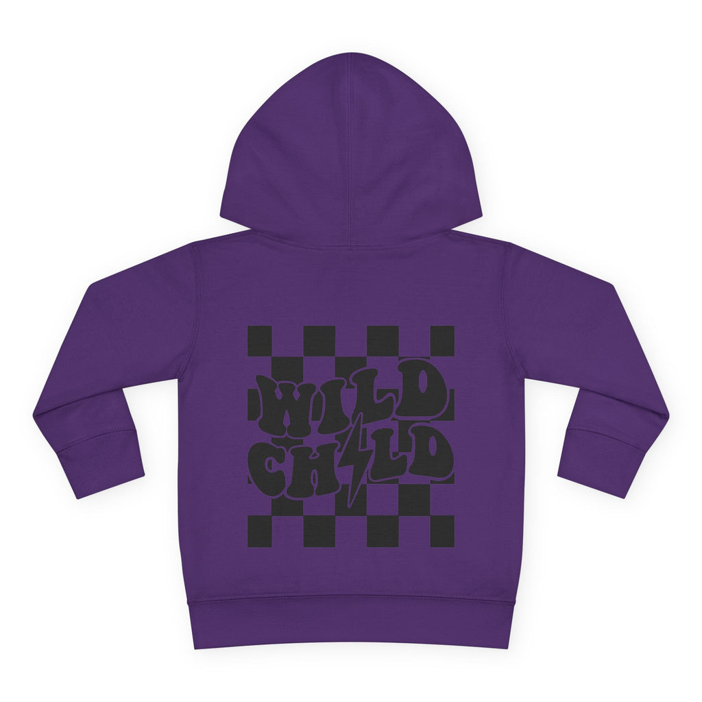 Toddler Hoodie — 'Wild Child' Checkerboard Graphic Pullover