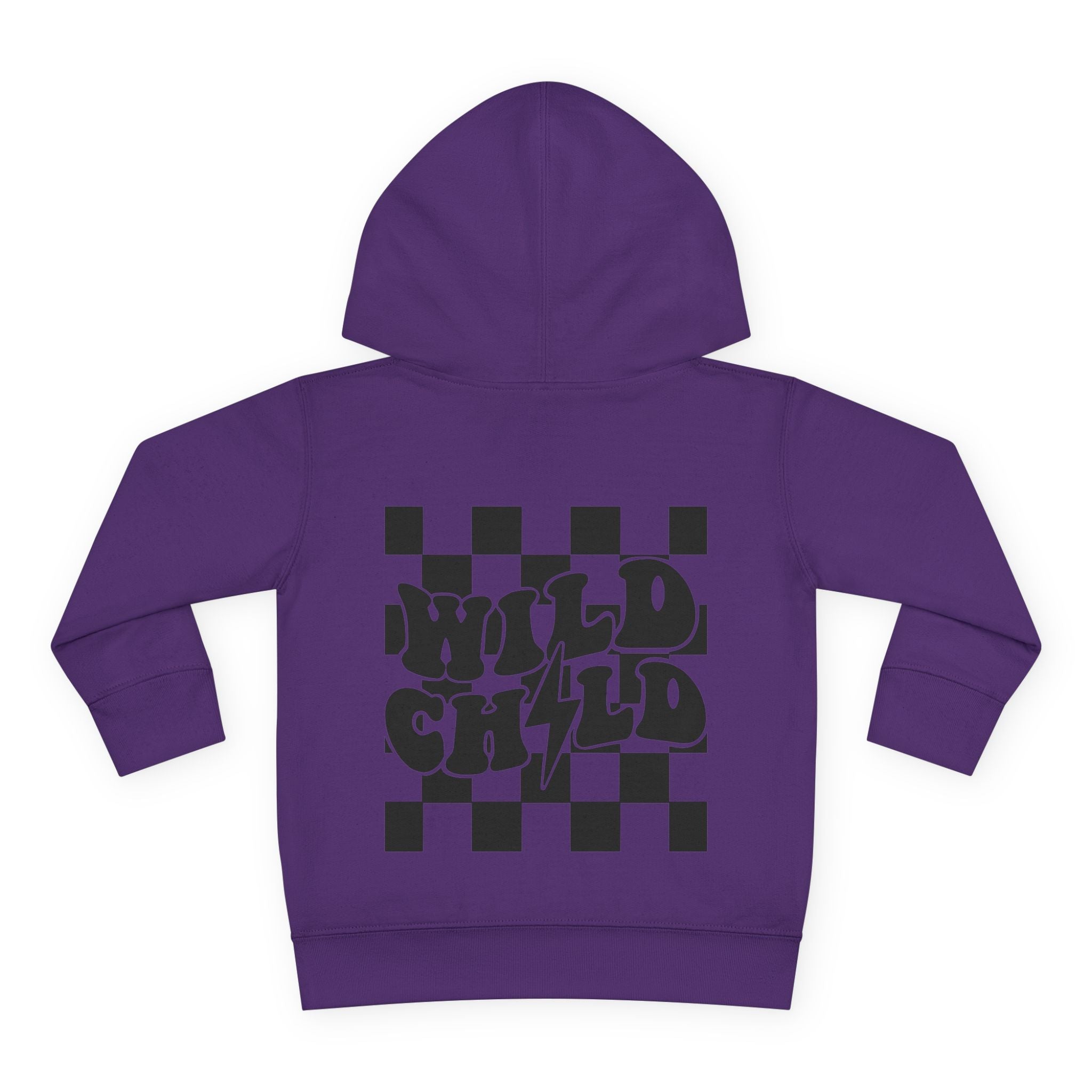 Toddler Hoodie — 'Wild Child' Checkerboard Graphic Pullover