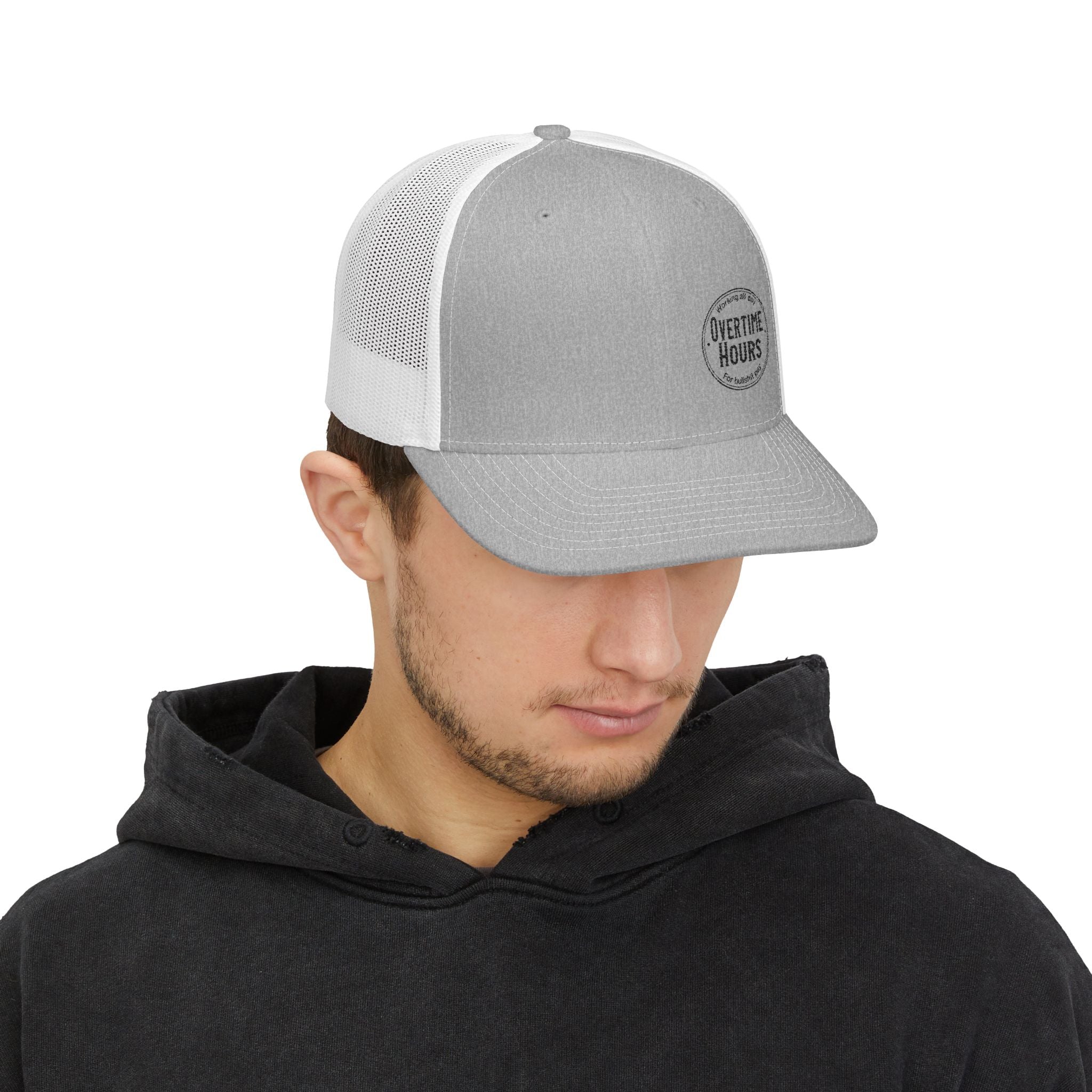 Overtime Hours Embroidered Trucker Cap