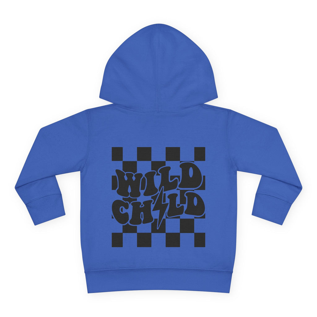 Toddler Hoodie — 'Wild Child' Checkerboard Graphic Pullover