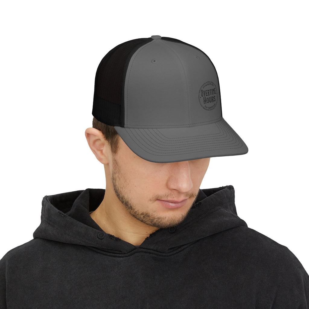 Overtime Hours Embroidered Trucker Cap