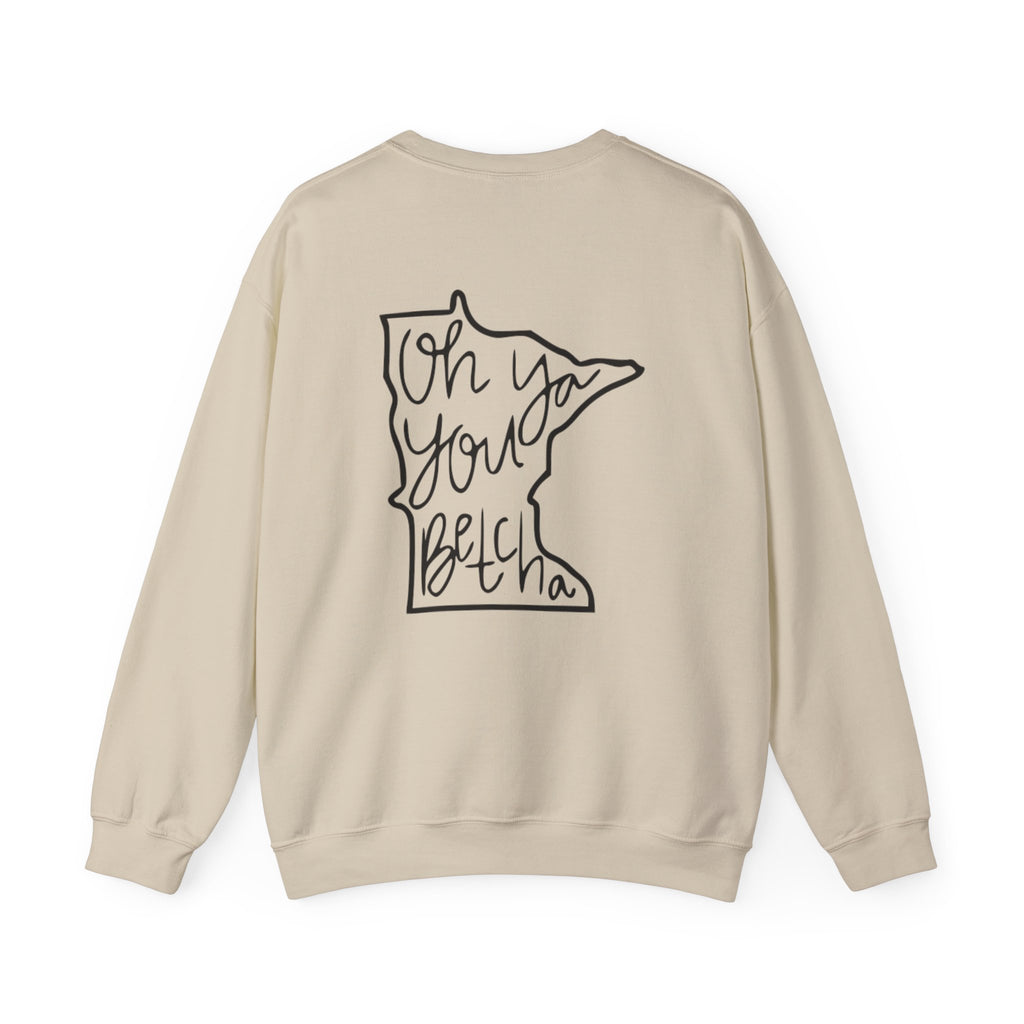 Minnesota 'Oh Ya You Betcha' Outline Crewneck