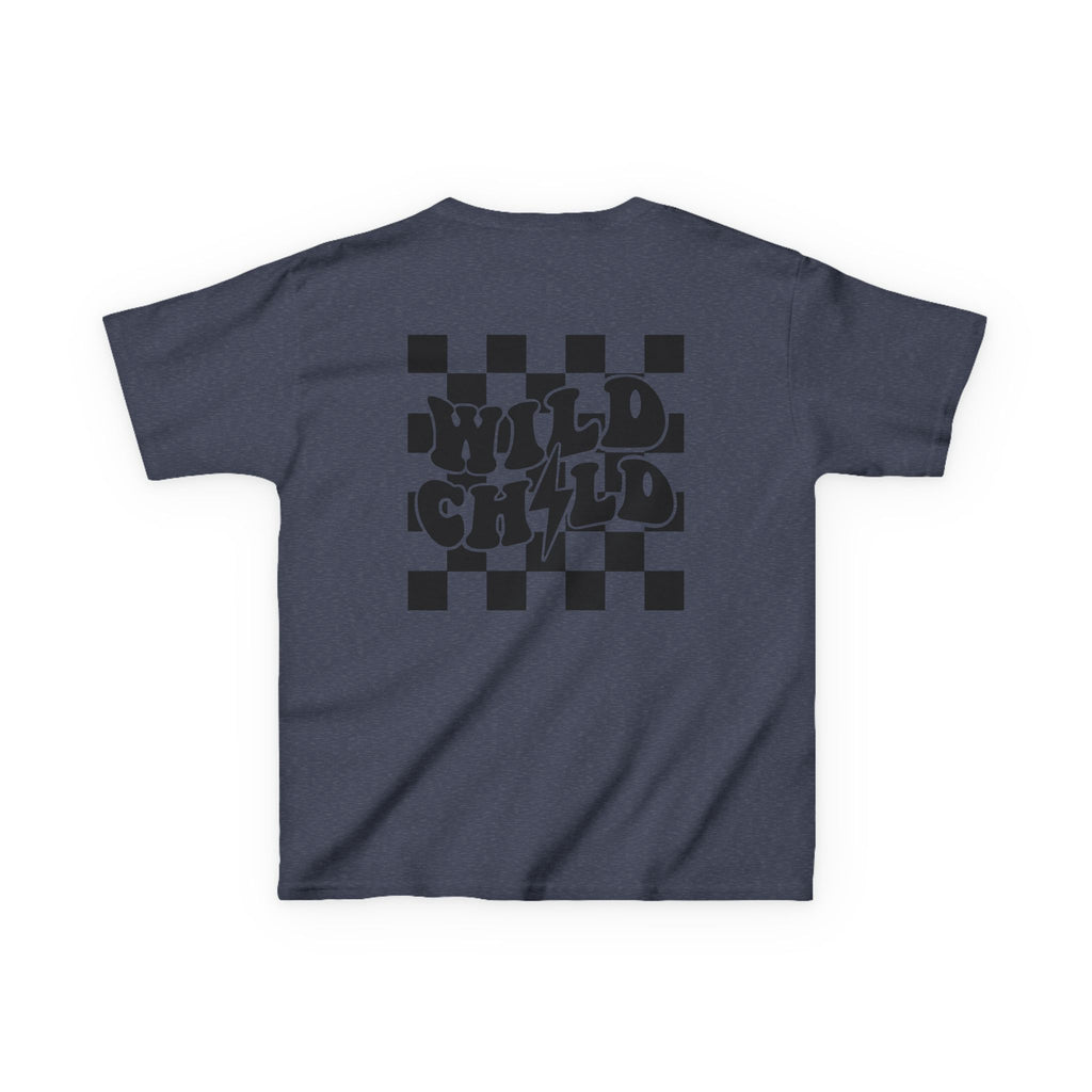 Kids Tee — 'Wild Child' Checkerboard Graphic