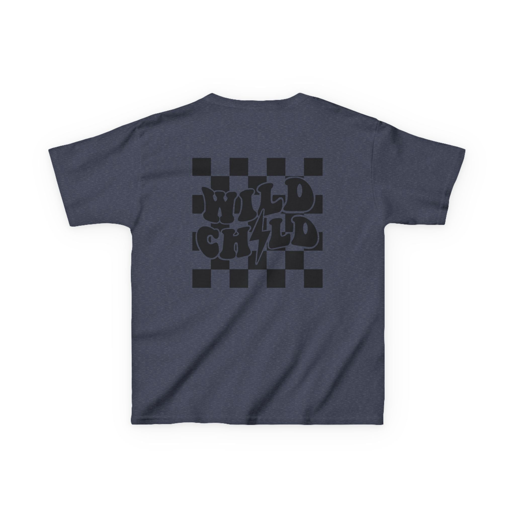 Kids Tee — 'Wild Child' Checkerboard Graphic