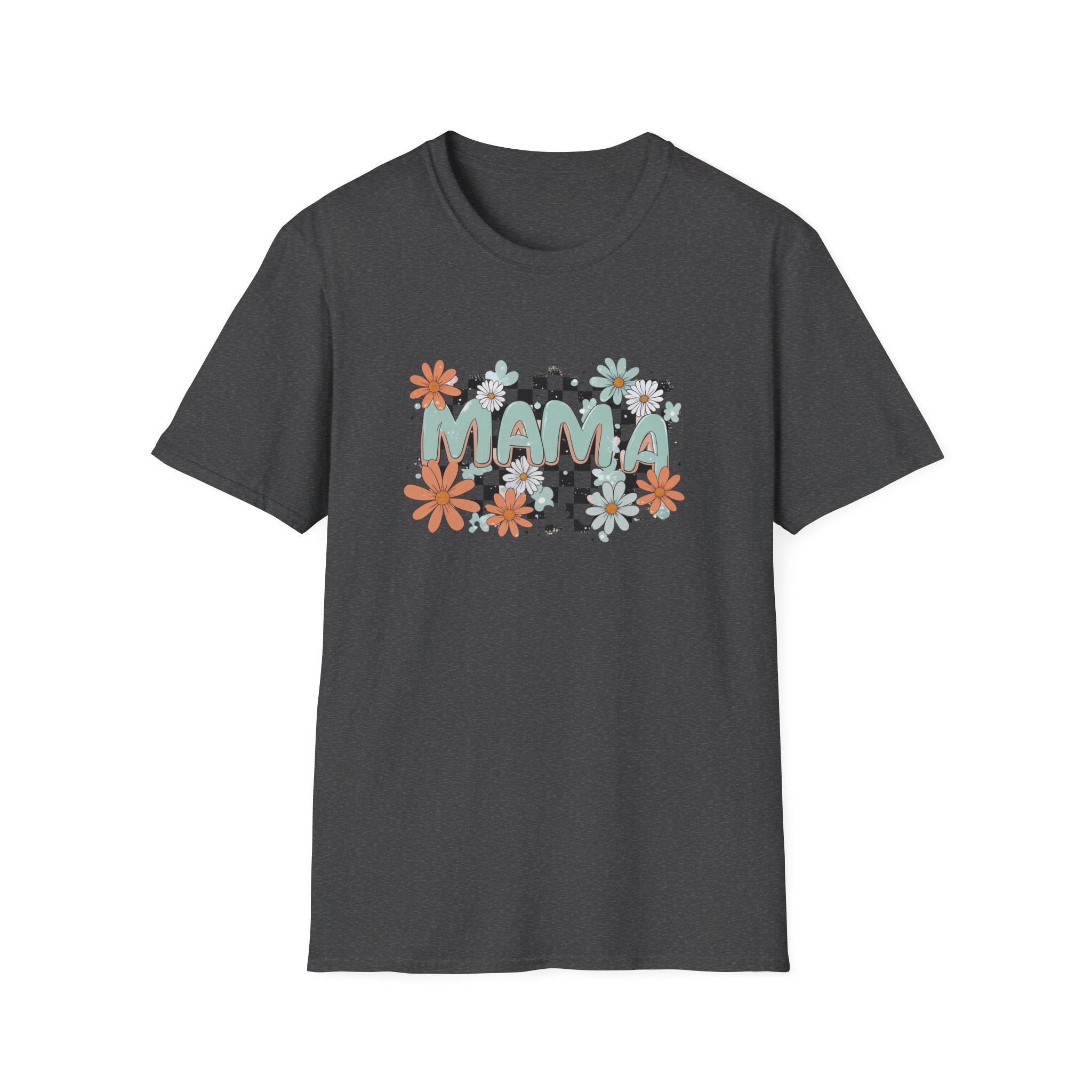Mama Floral Checkered T-Shirt