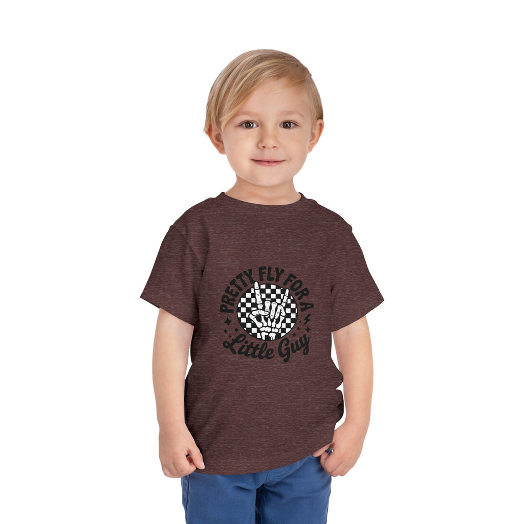 Toddler Tee — "Pretty Fly for a Little Guy" Checkered Vintage Graphic