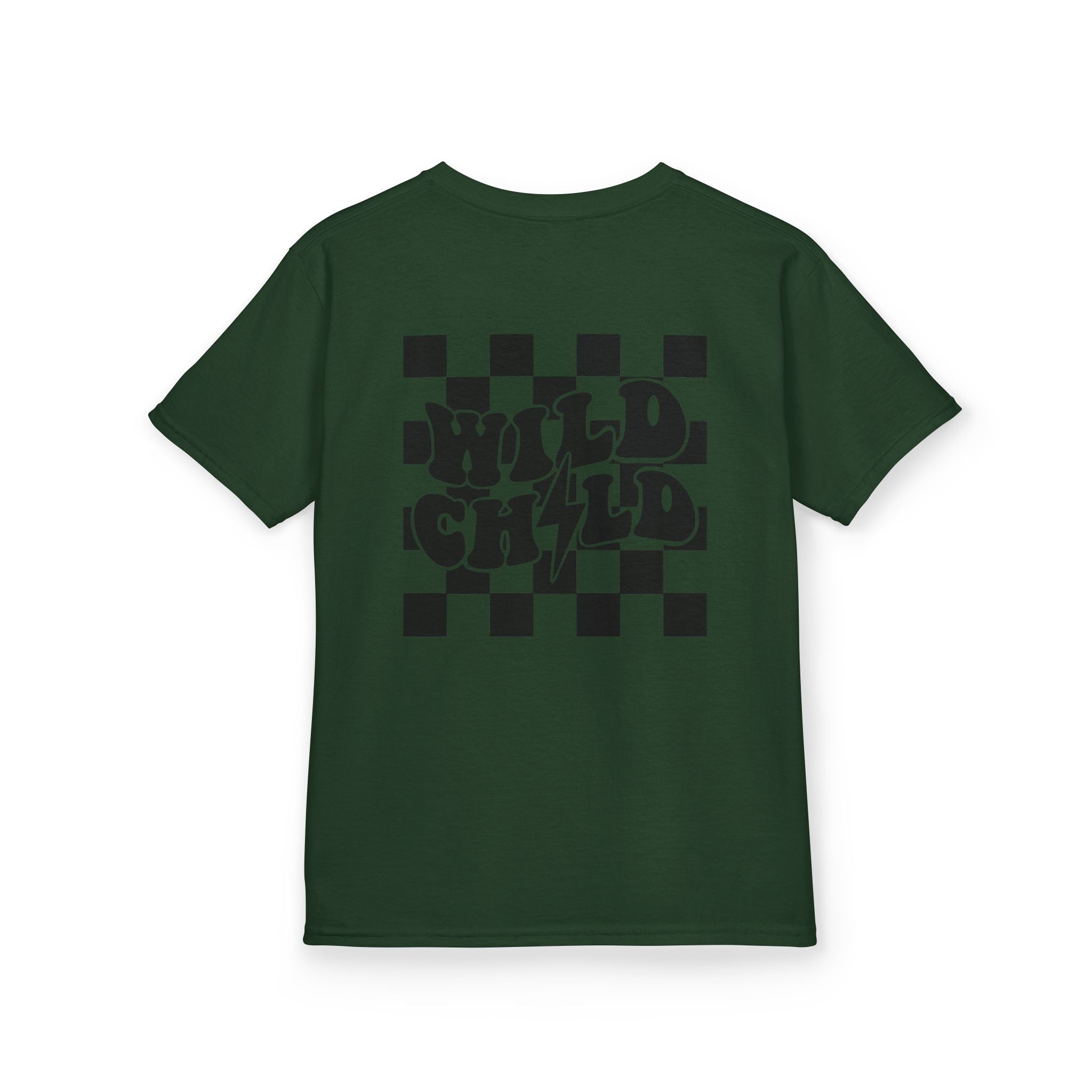 Kids Tee — 'Wild Child' Checkerboard Graphic