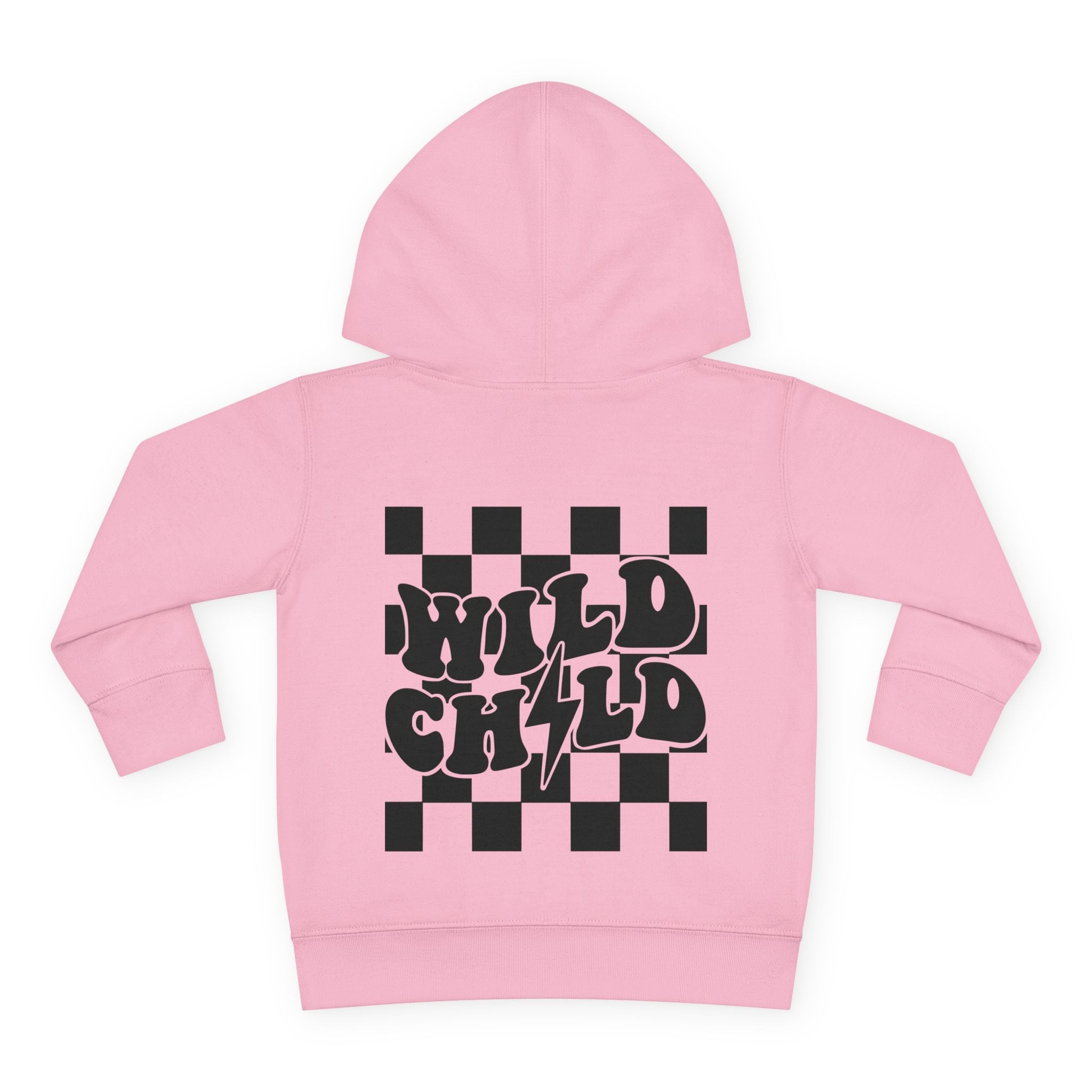 Toddler Hoodie — 'Wild Child' Checkerboard Graphic Pullover