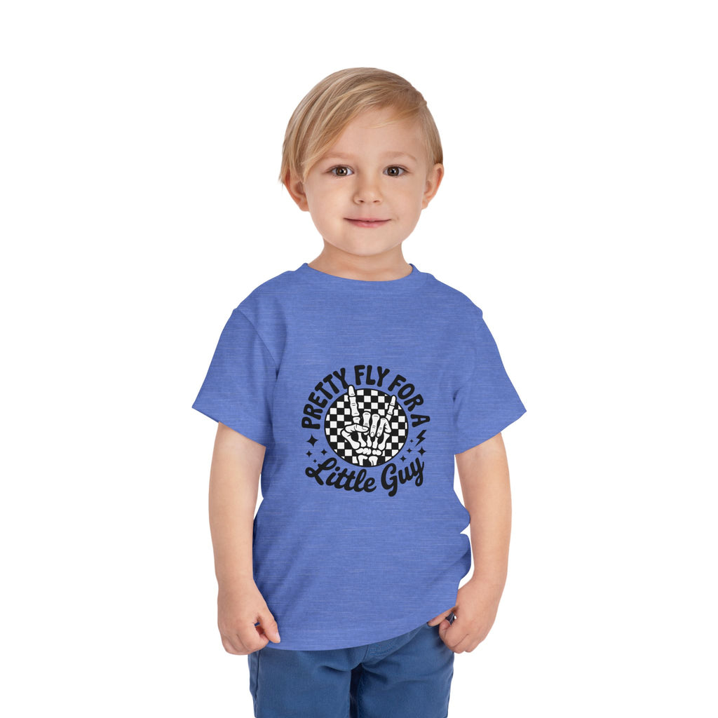 Toddler Tee — "Pretty Fly for a Little Guy" Checkered Vintage Graphic