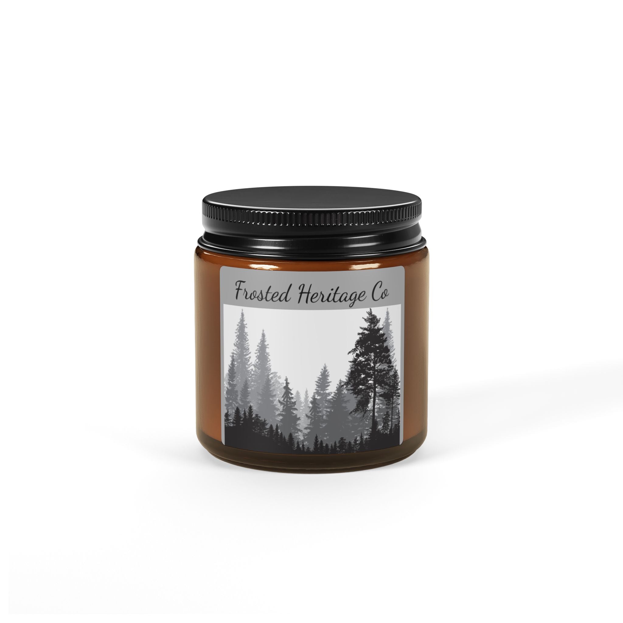 Soy Candle — Forest Pines Scented Amber Jar (Frosted Heritage Co.)