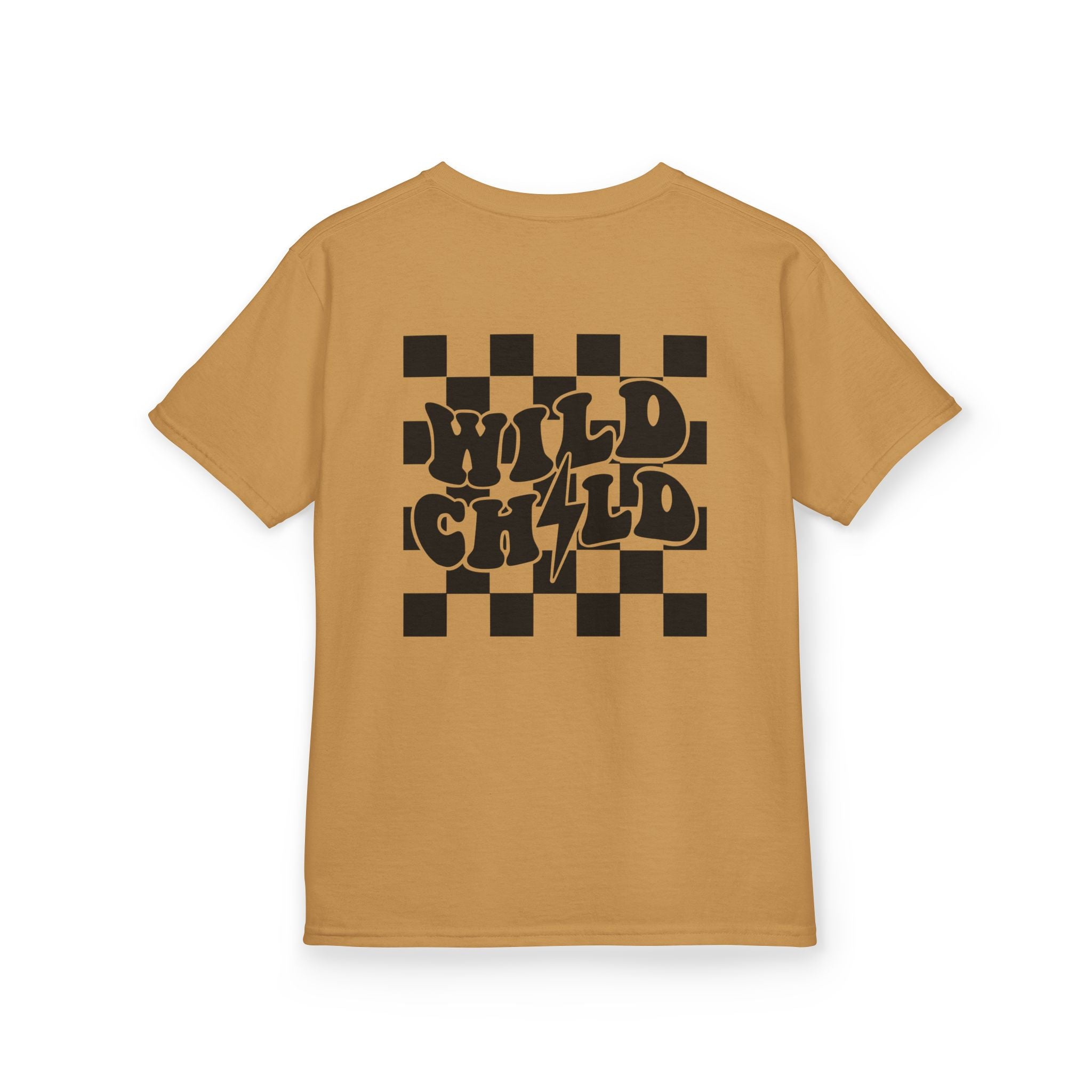 Kids Tee — 'Wild Child' Checkerboard Graphic