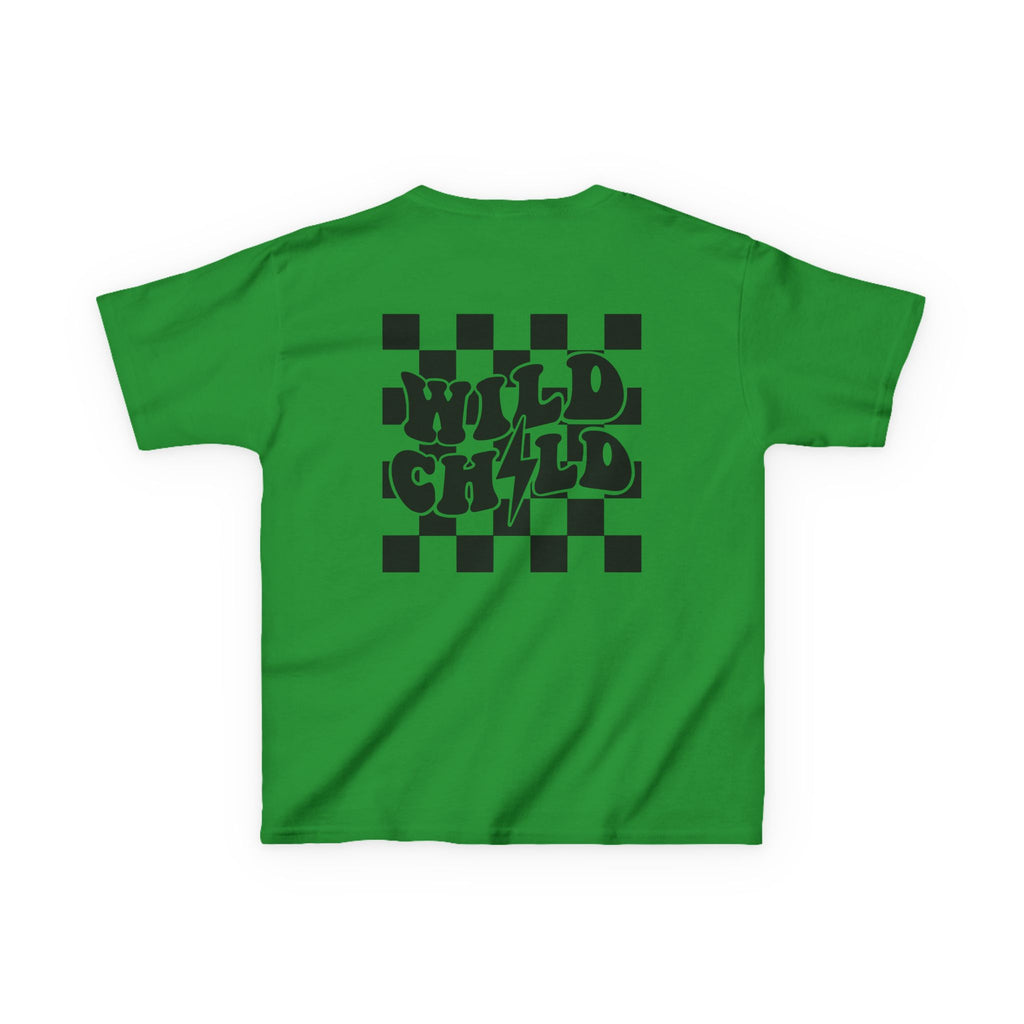 Kids Tee — 'Wild Child' Checkerboard Graphic
