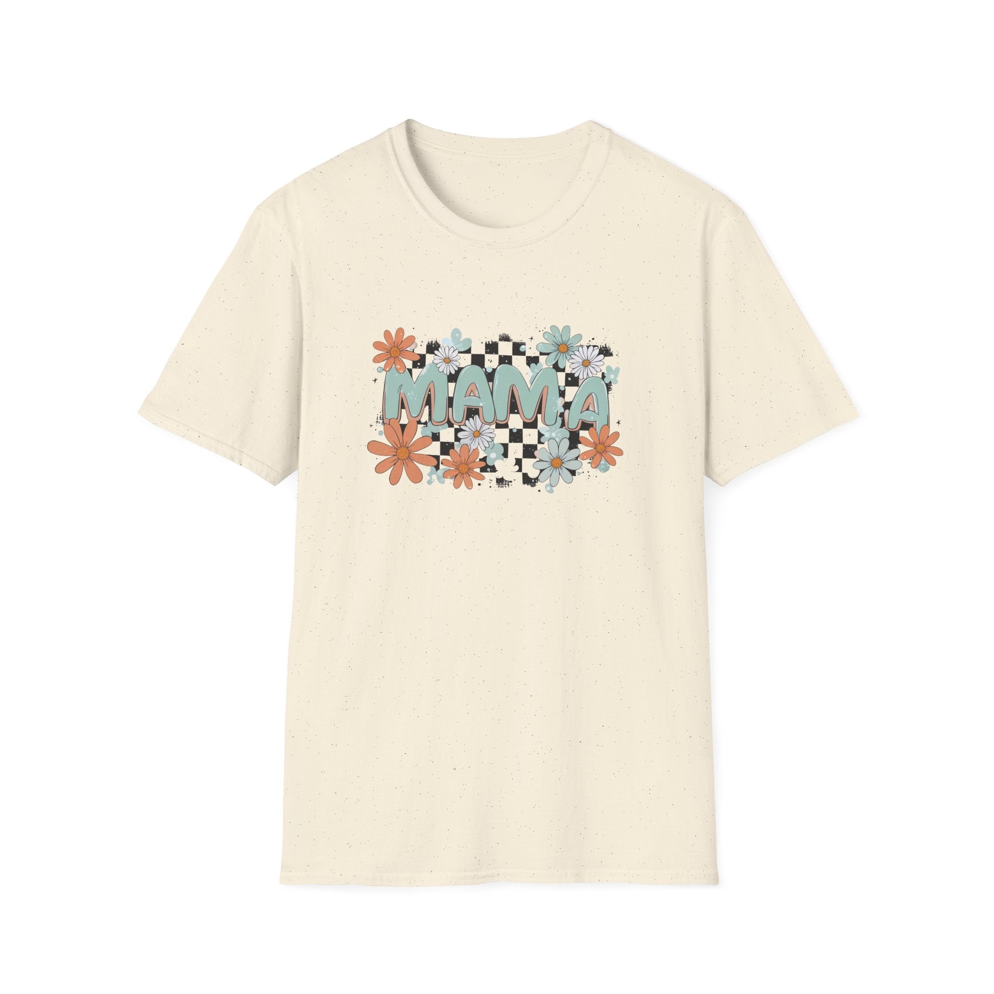 Mama Floral Checkered T-Shirt