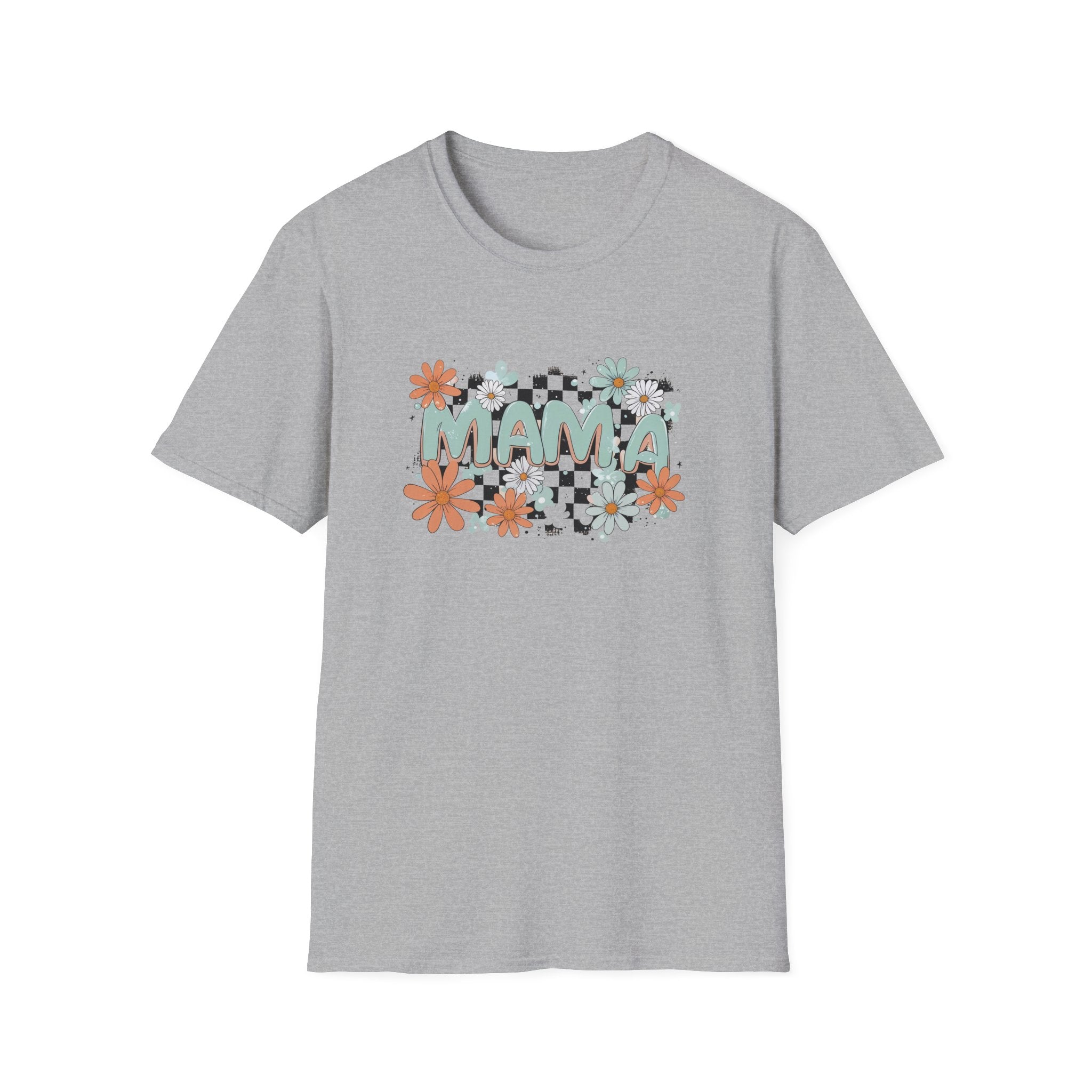 Mama Floral Checkered T-Shirt
