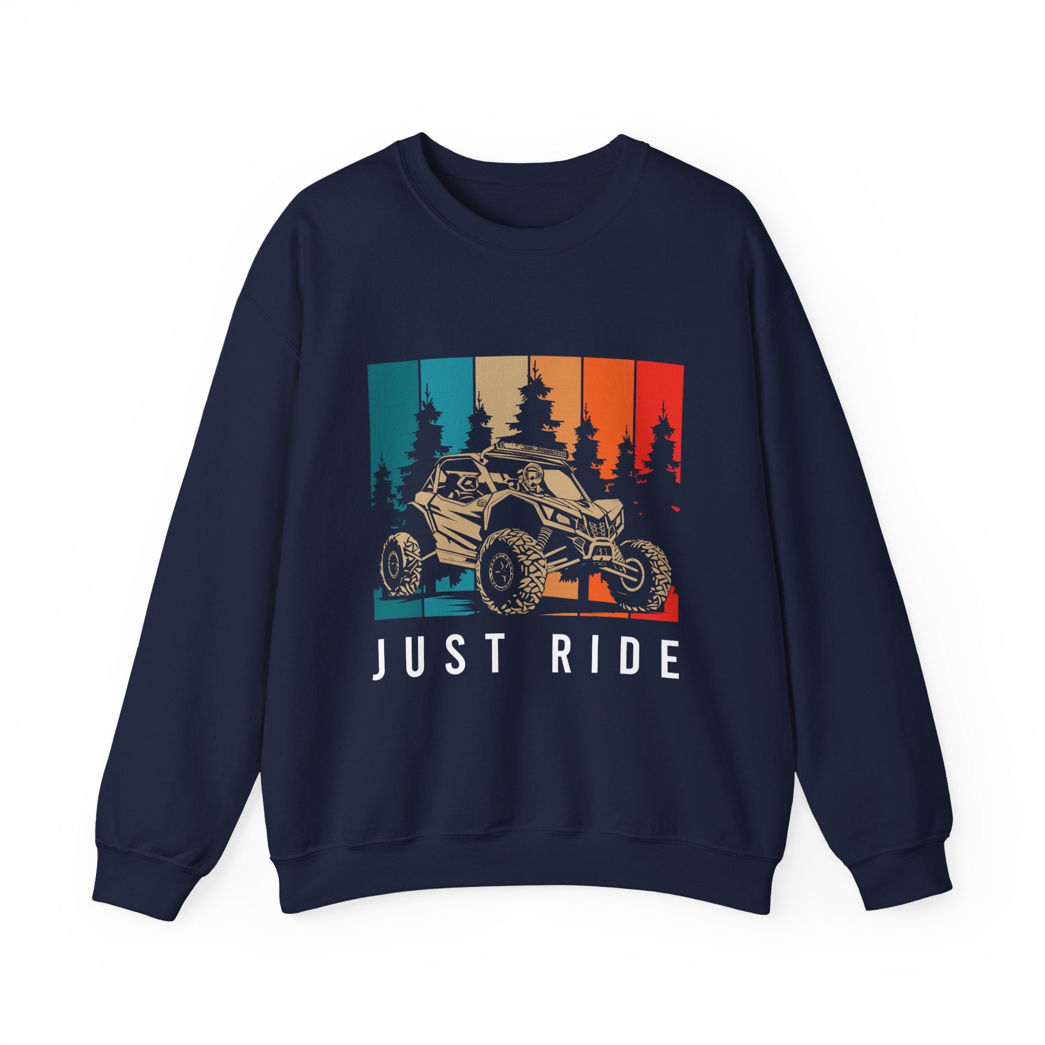 Just Ride Sweatshirt — Vintage Sunset ATV Crewneck