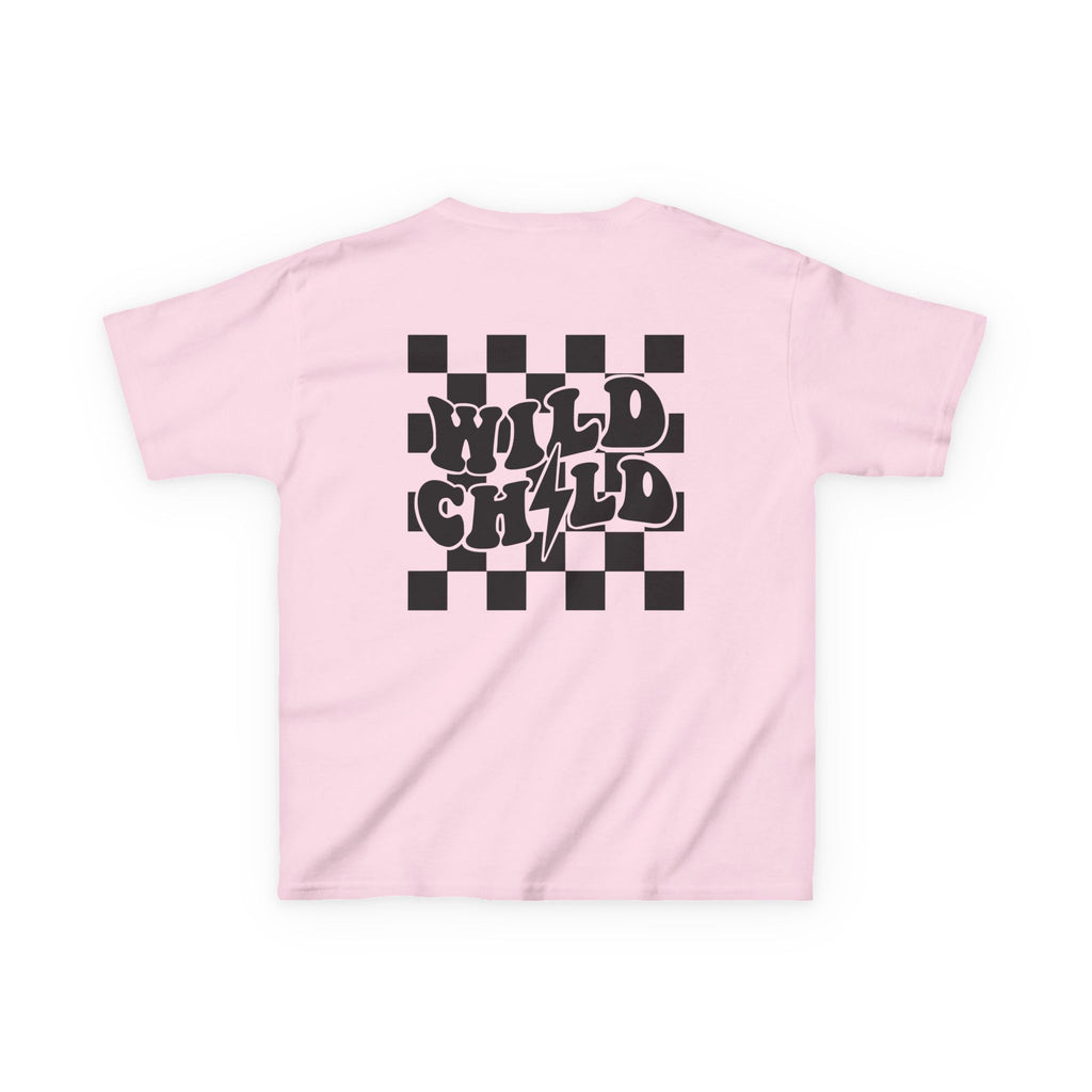 Kids Tee — 'Wild Child' Checkerboard Graphic