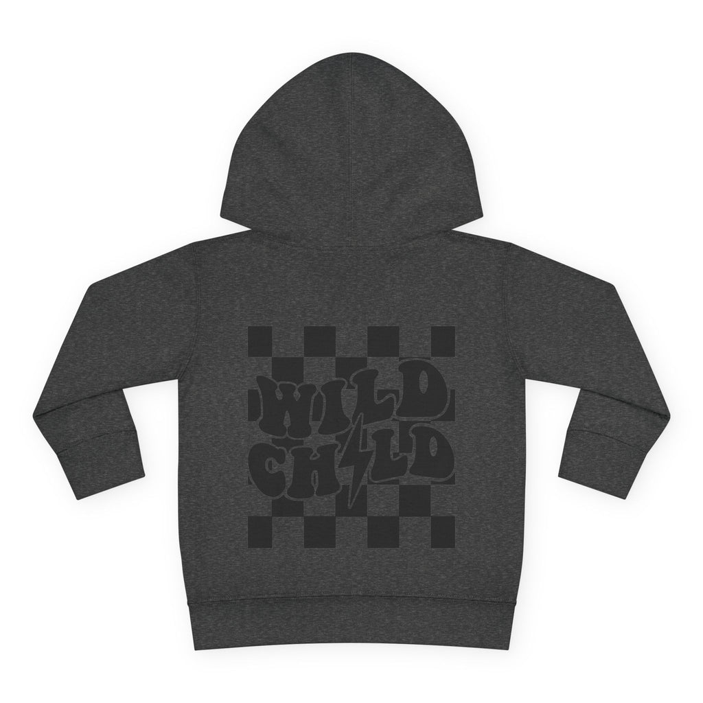 Toddler Hoodie — 'Wild Child' Checkerboard Graphic Pullover