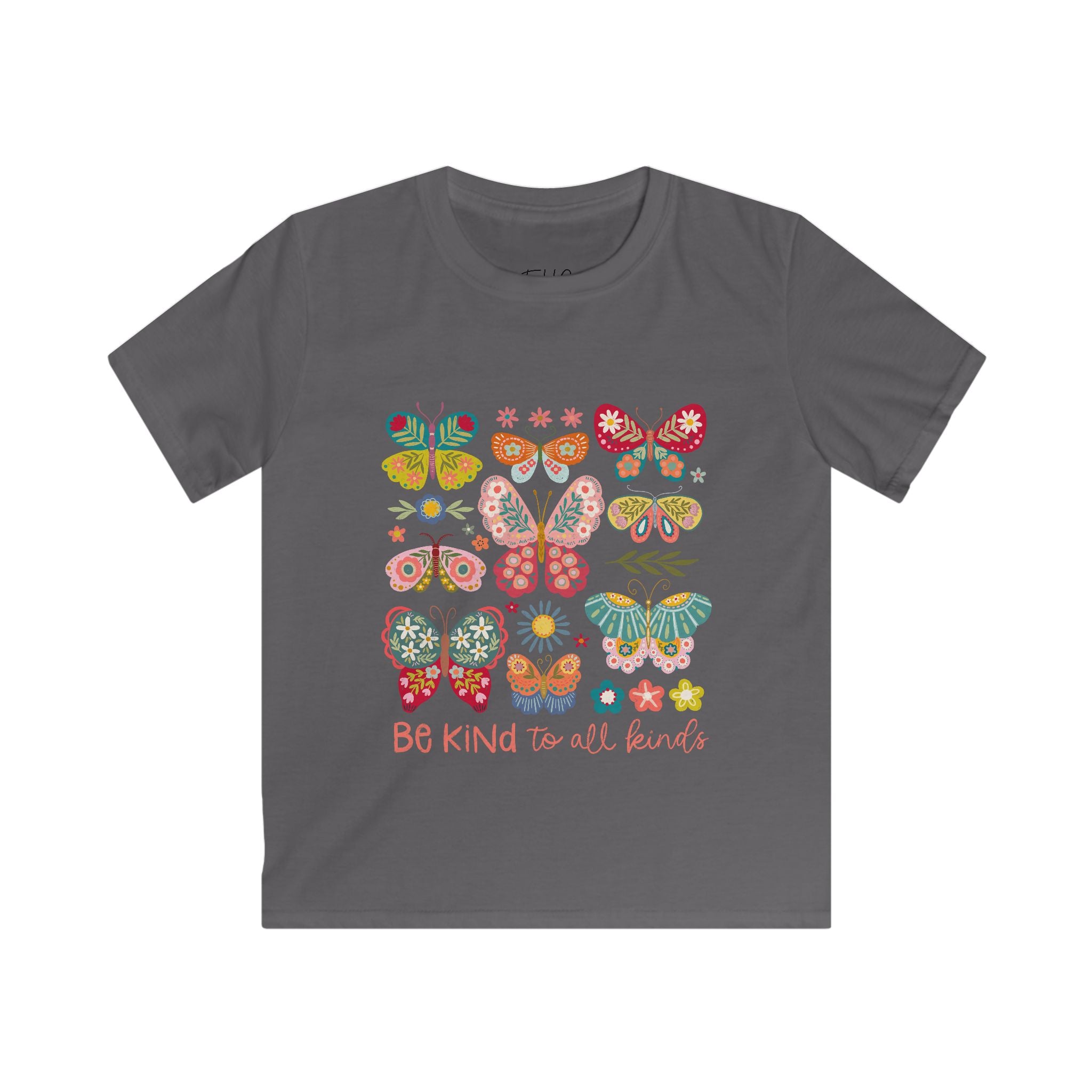 Kids Butterfly Tee - "Be Kind to All Kinds" Graphic Shirt