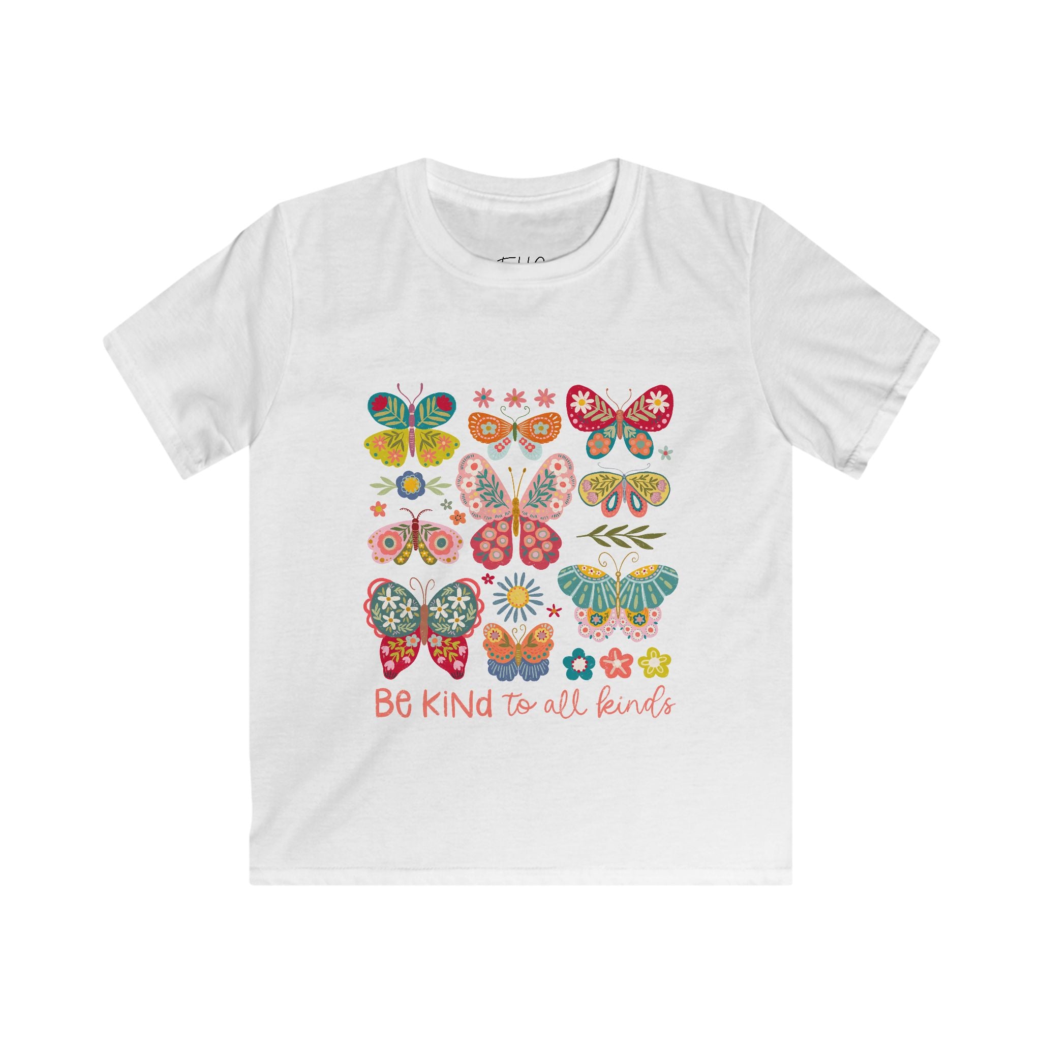 Kids Butterfly Tee - "Be Kind to All Kinds" Graphic Shirt