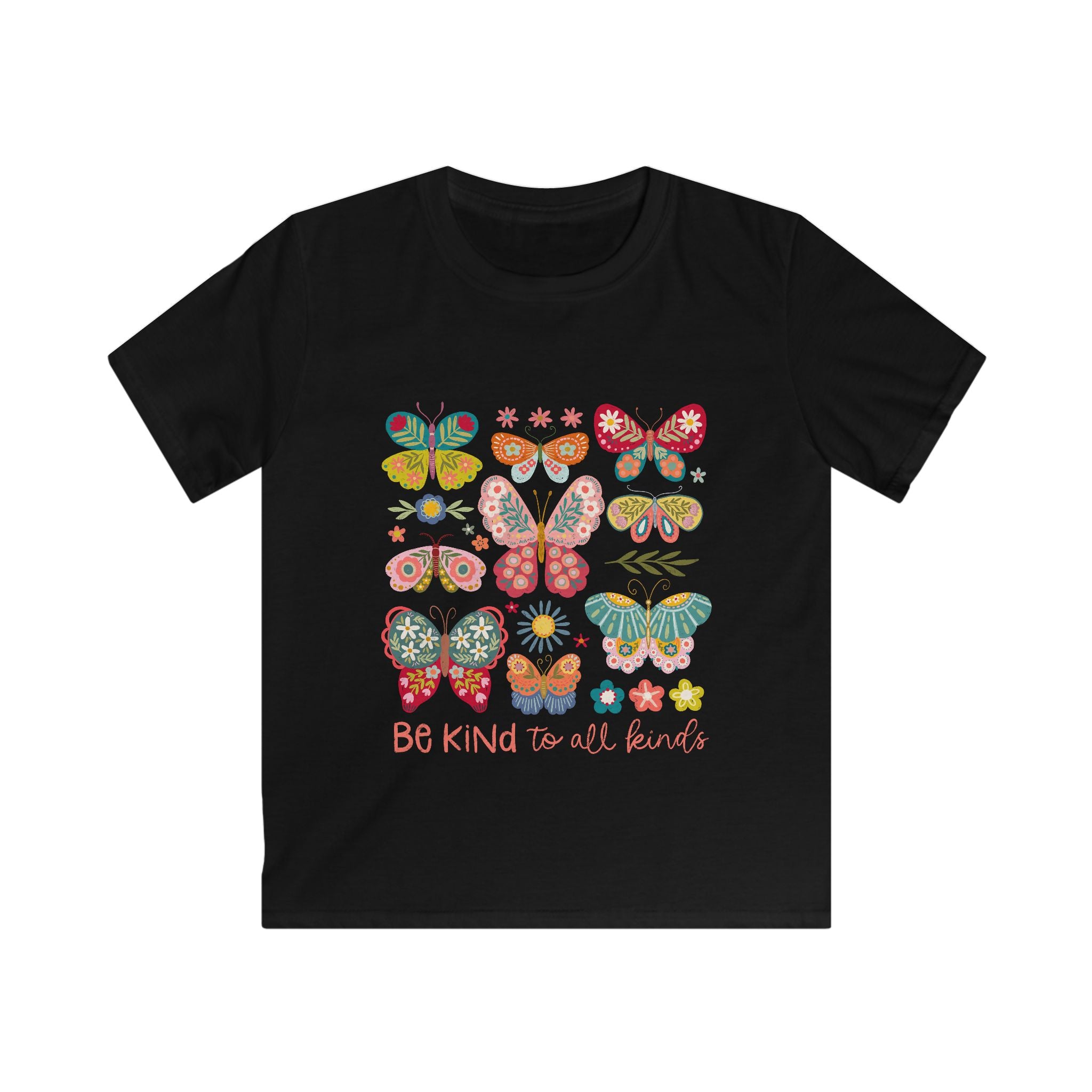 Kids Butterfly Tee - "Be Kind to All Kinds" Graphic Shirt