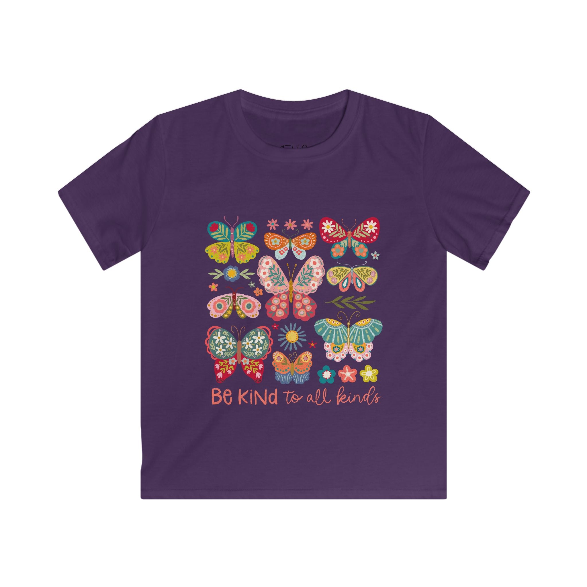 Kids Butterfly Tee - "Be Kind to All Kinds" Graphic Shirt