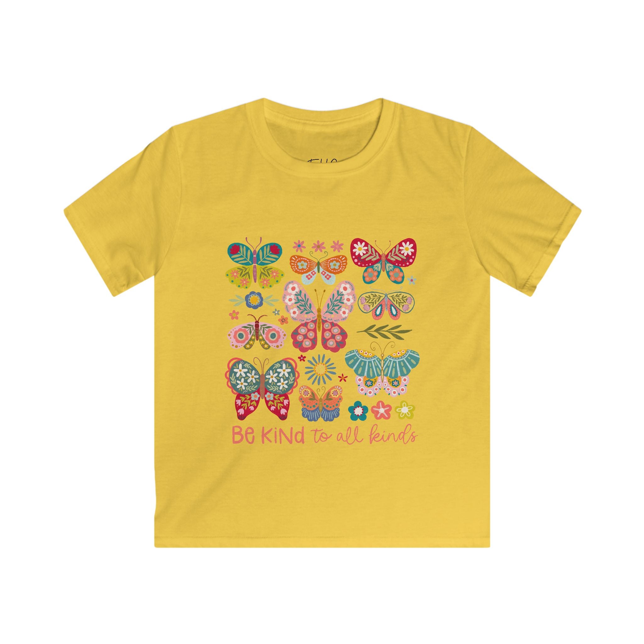 Kids Butterfly Tee - "Be Kind to All Kinds" Graphic Shirt