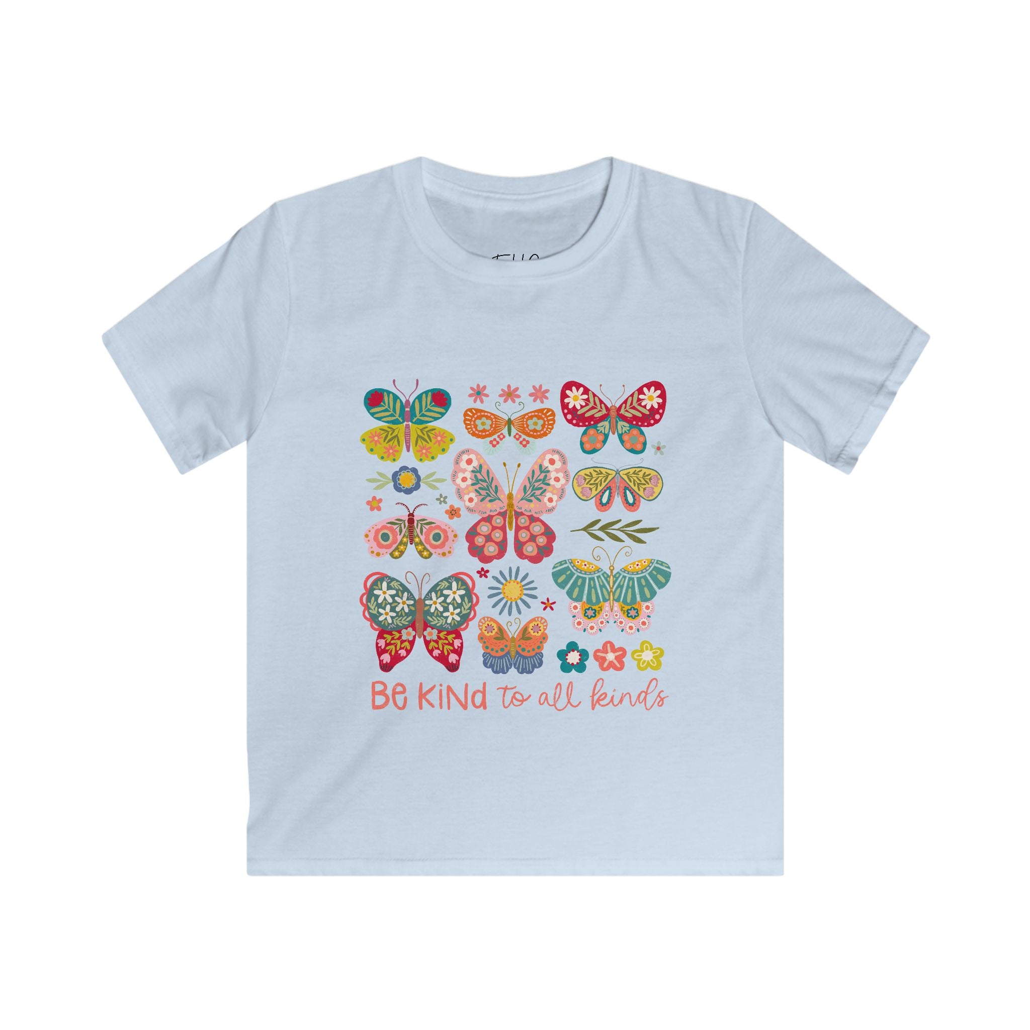 Kids Butterfly Tee - "Be Kind to All Kinds" Graphic Shirt