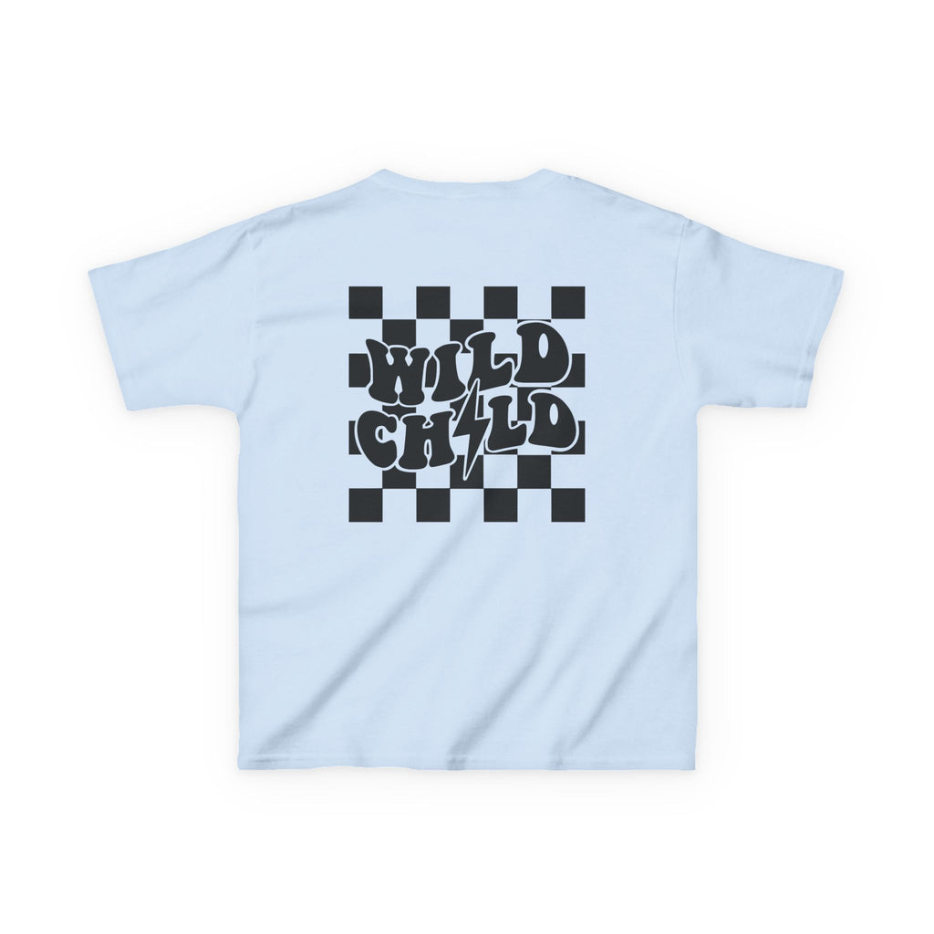Kids Tee — 'Wild Child' Checkerboard Graphic