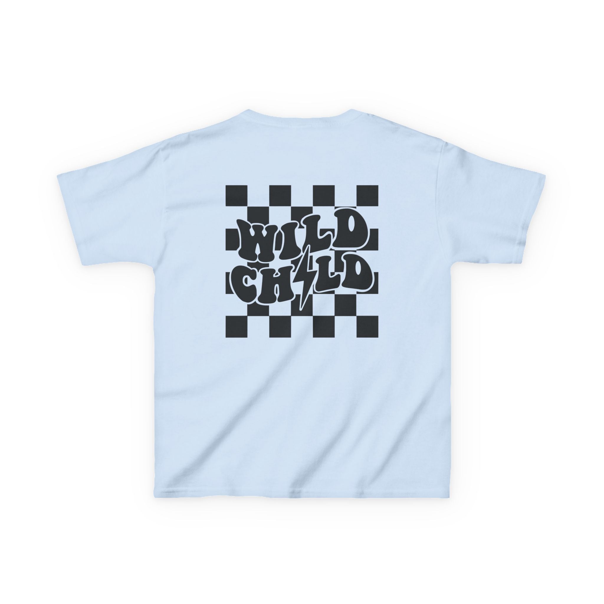 Kids Tee — 'Wild Child' Checkerboard Graphic