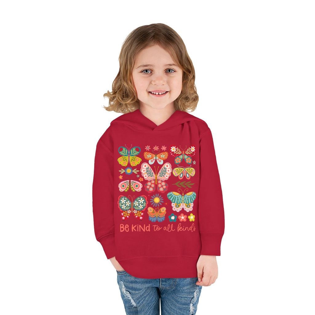 Toddler Hoodie — 'Be Kind to All Kinds' Colorful Butterfly Pullover