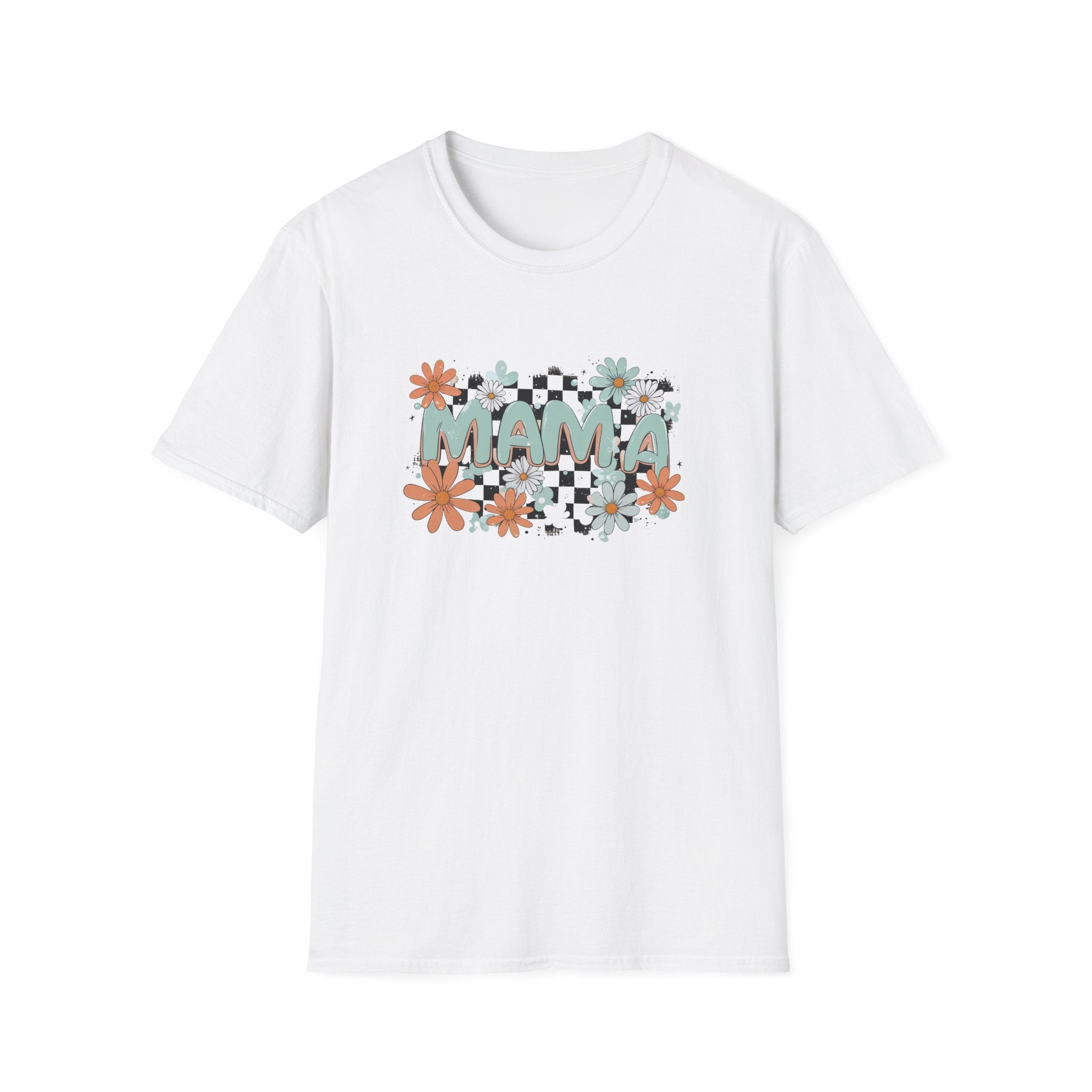 Mama Floral Checkered T-Shirt