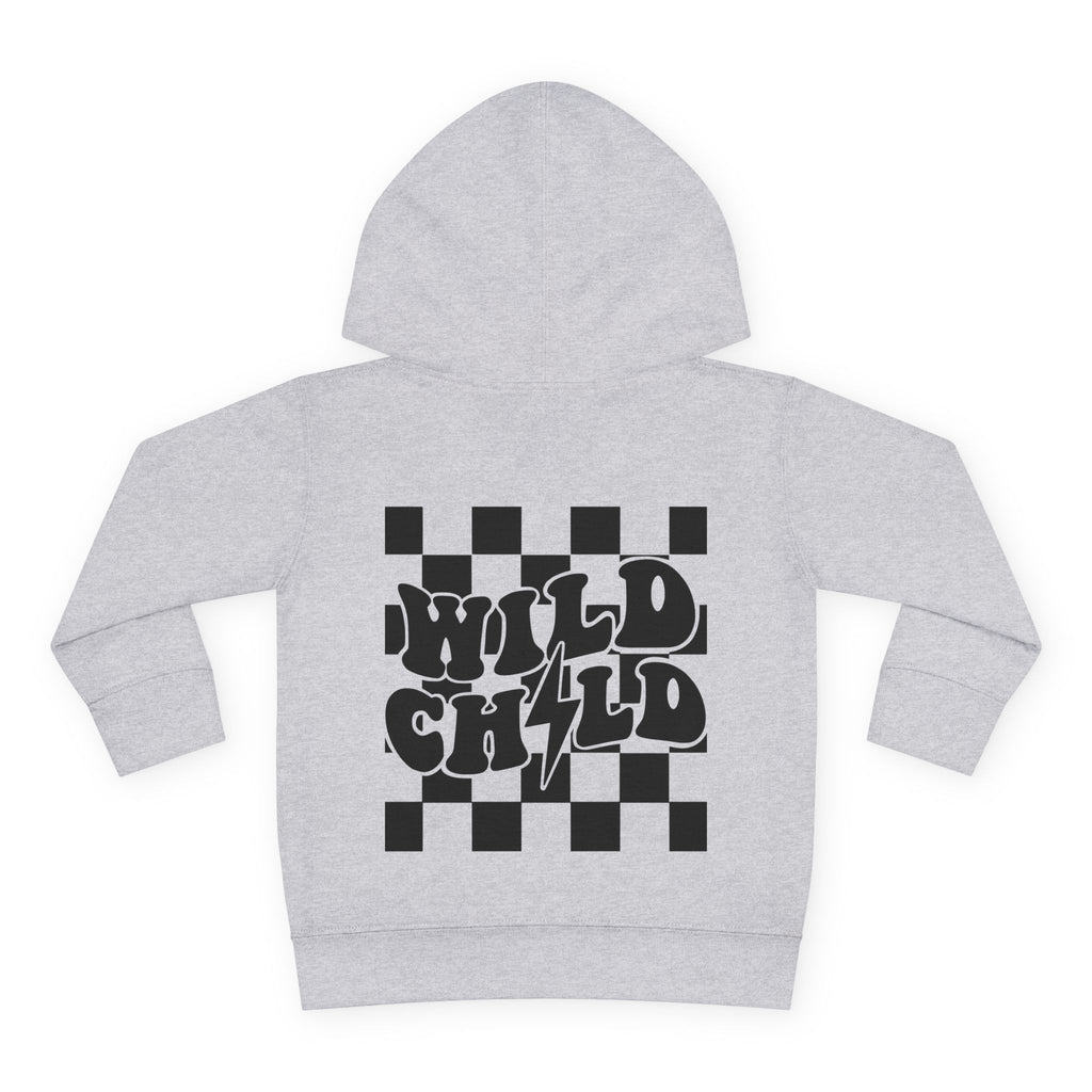 Toddler Hoodie — 'Wild Child' Checkerboard Graphic Pullover