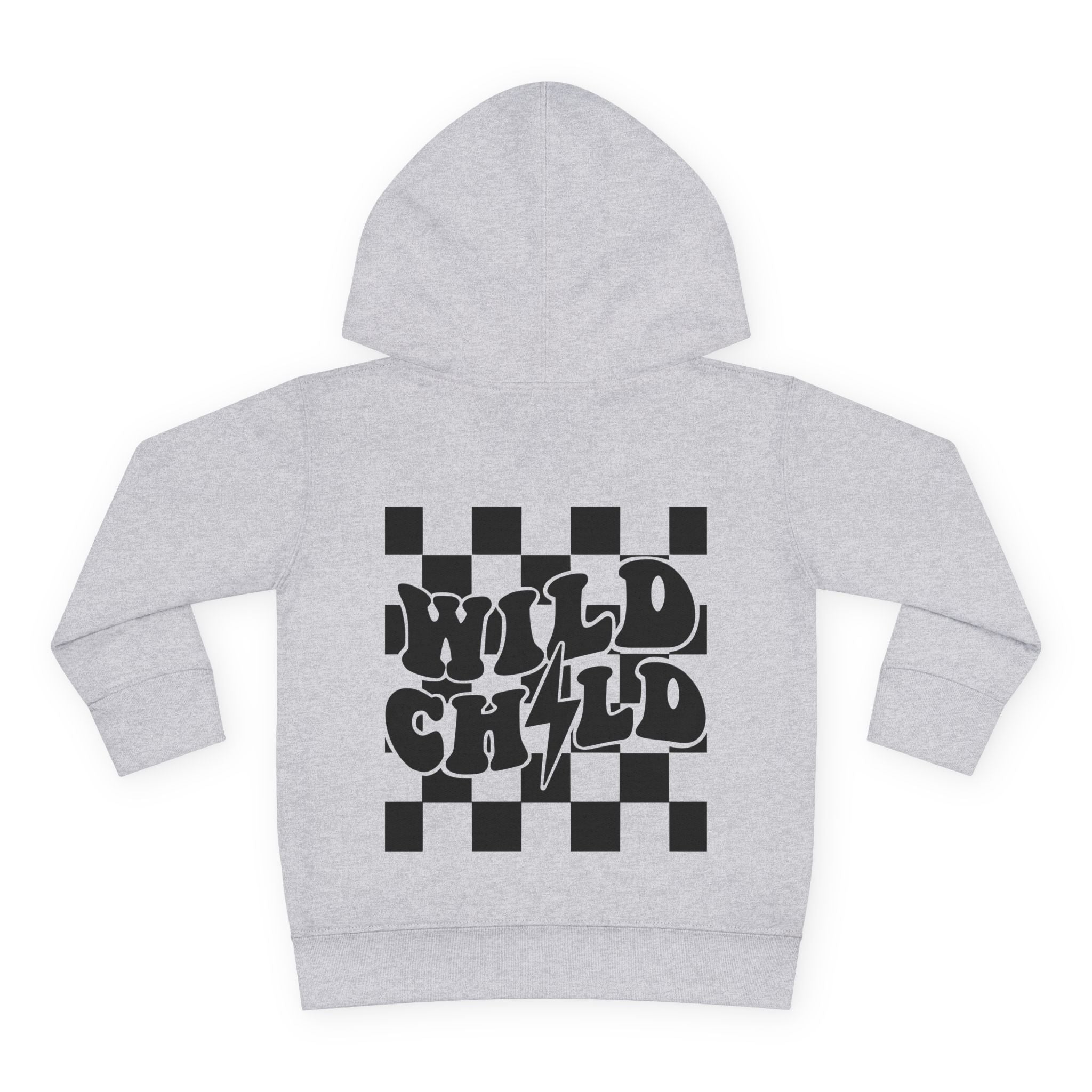 Toddler Hoodie — 'Wild Child' Checkerboard Graphic Pullover
