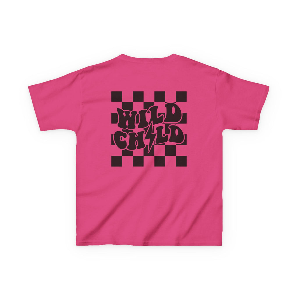 Kids Tee — 'Wild Child' Checkerboard Graphic