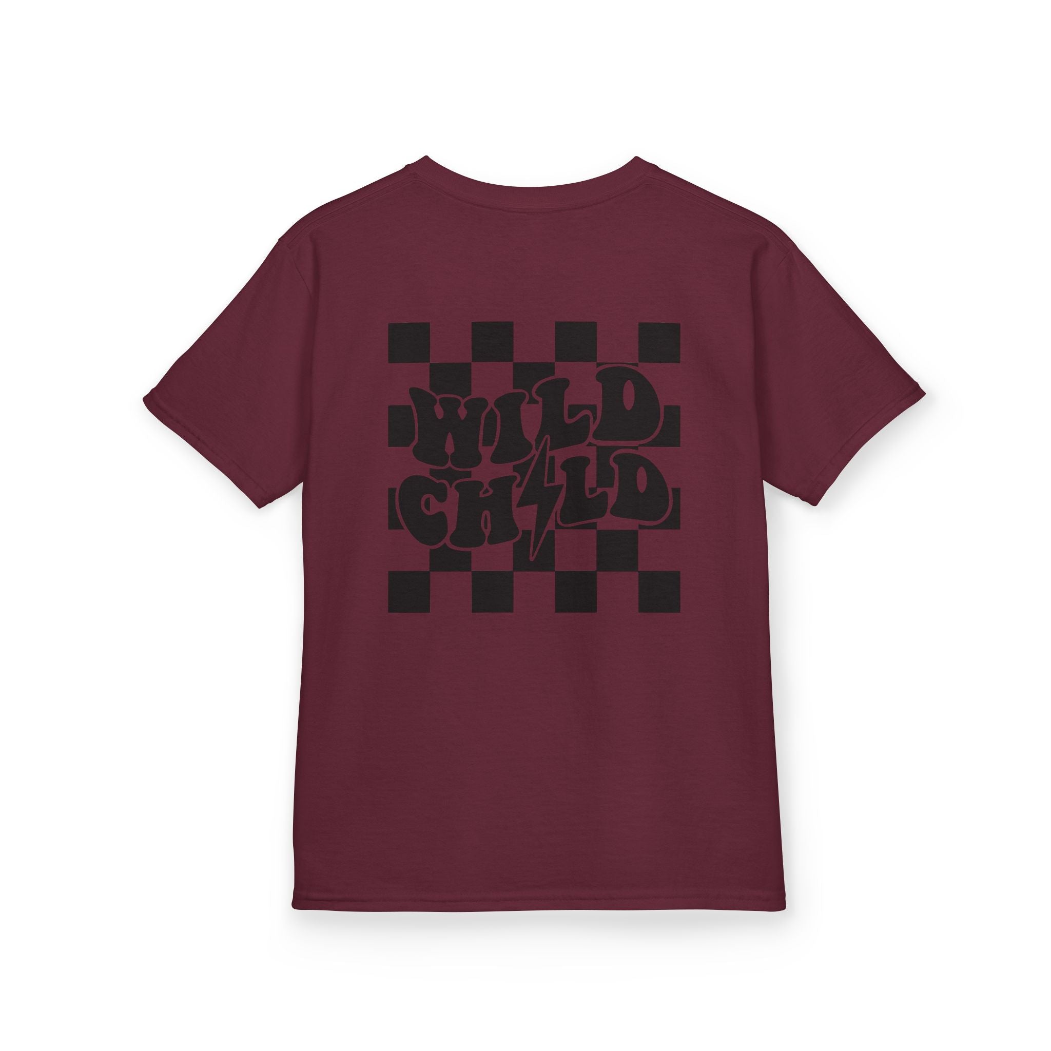 Kids Tee — 'Wild Child' Checkerboard Graphic