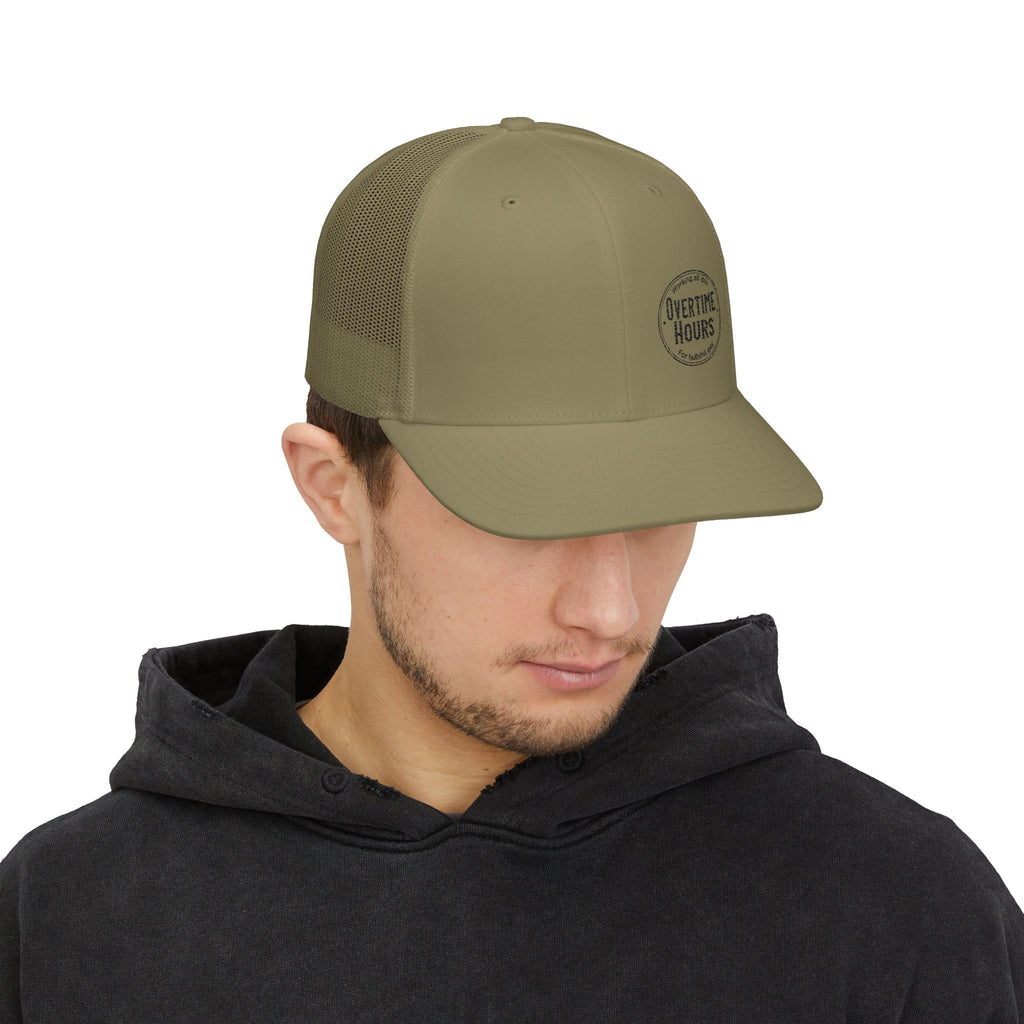 Overtime Hours Embroidered Trucker Cap